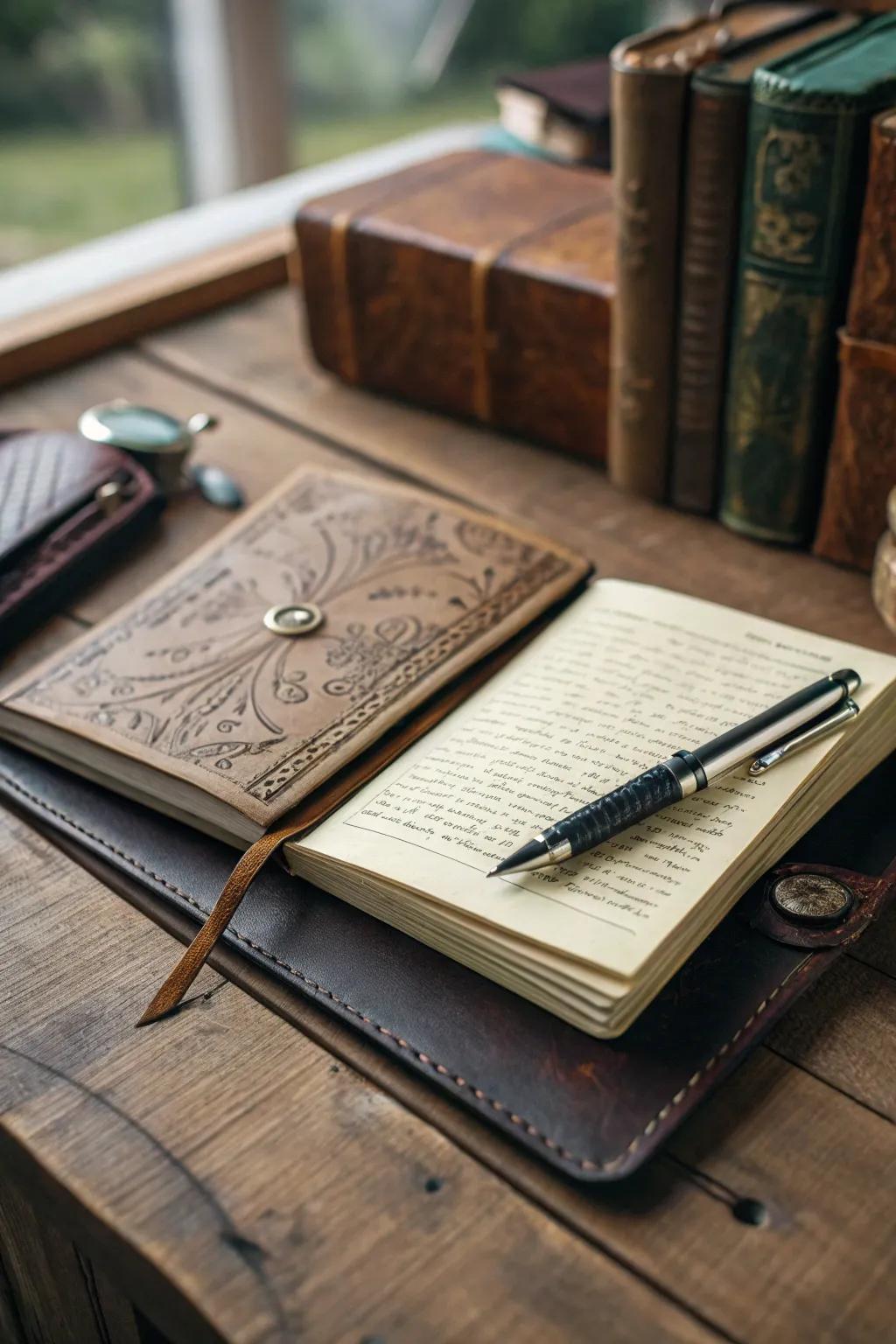 A vintage-inspired journal that inspires creativity and reflection.