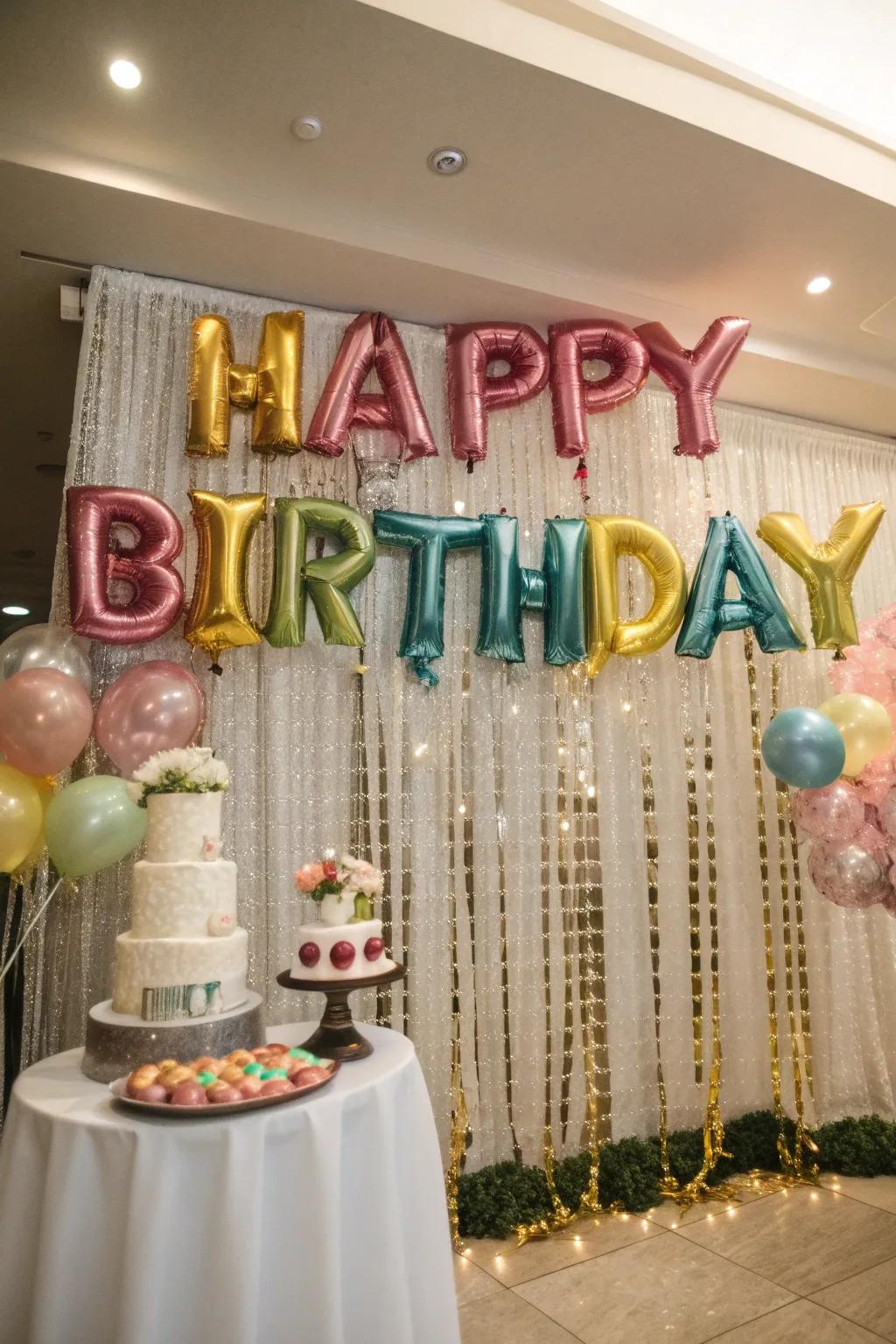 Personalized balloon messages that make a statement and enhance the birthday decor.