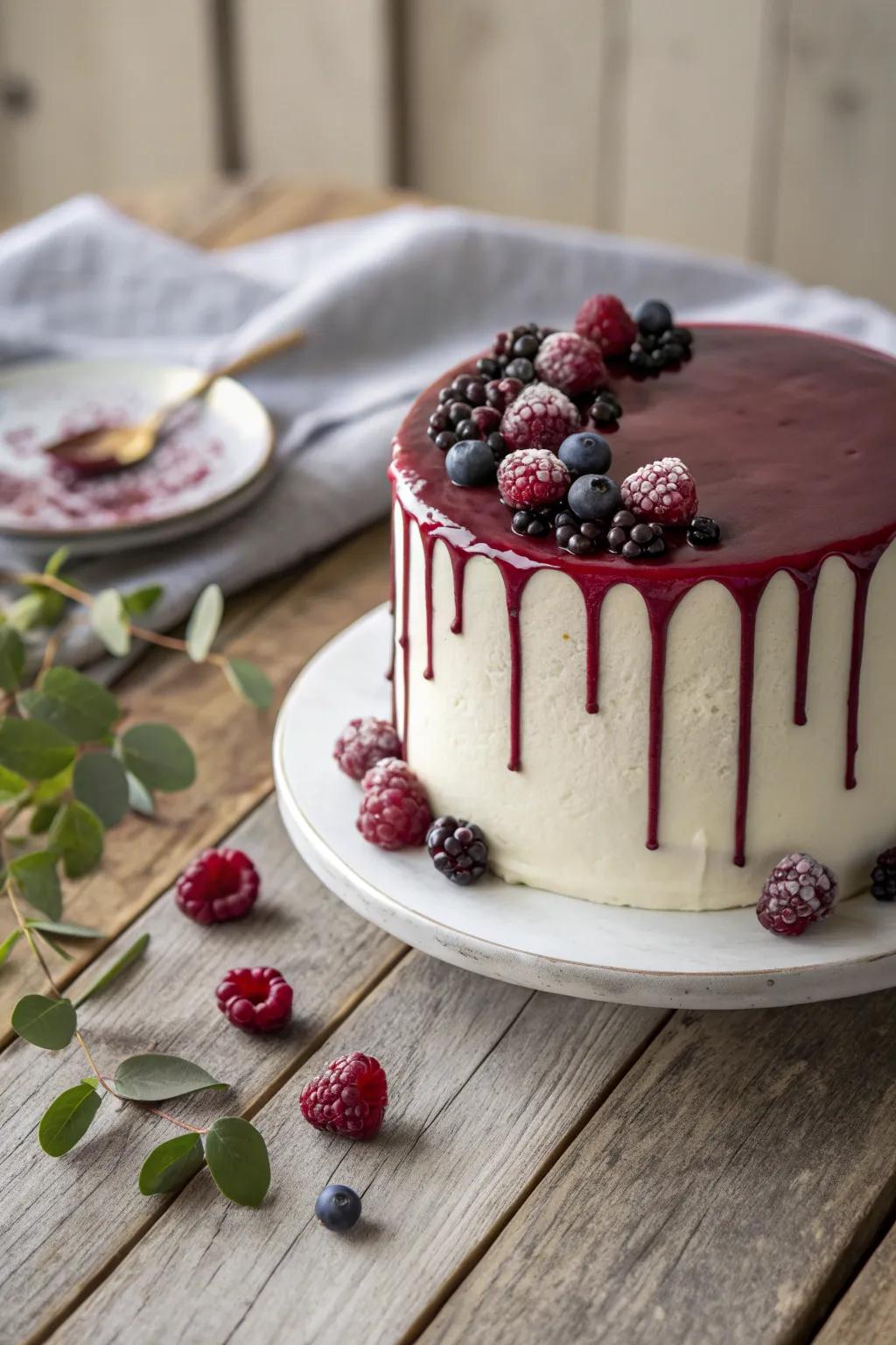 Indulge in elegance with this Merlot Drip Cake – a perfect blend of minimalist beauty and bold flavors.