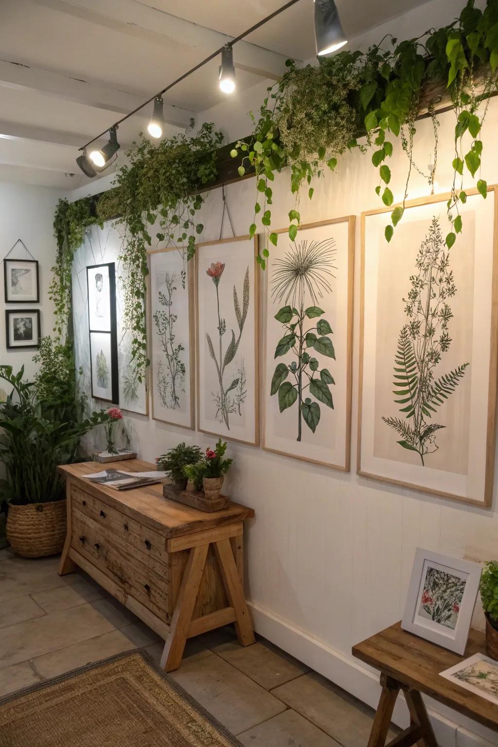 Botanical prints blend nature with art.