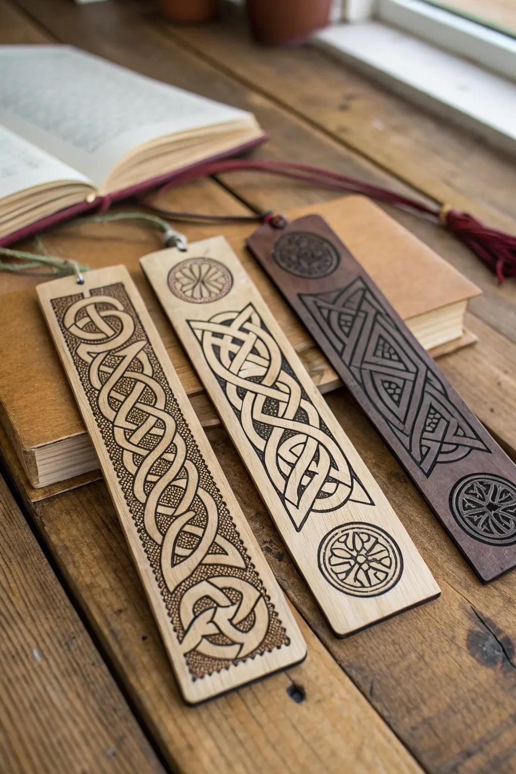 Celtic knotwork offers a timeless and intricate bookmark design.