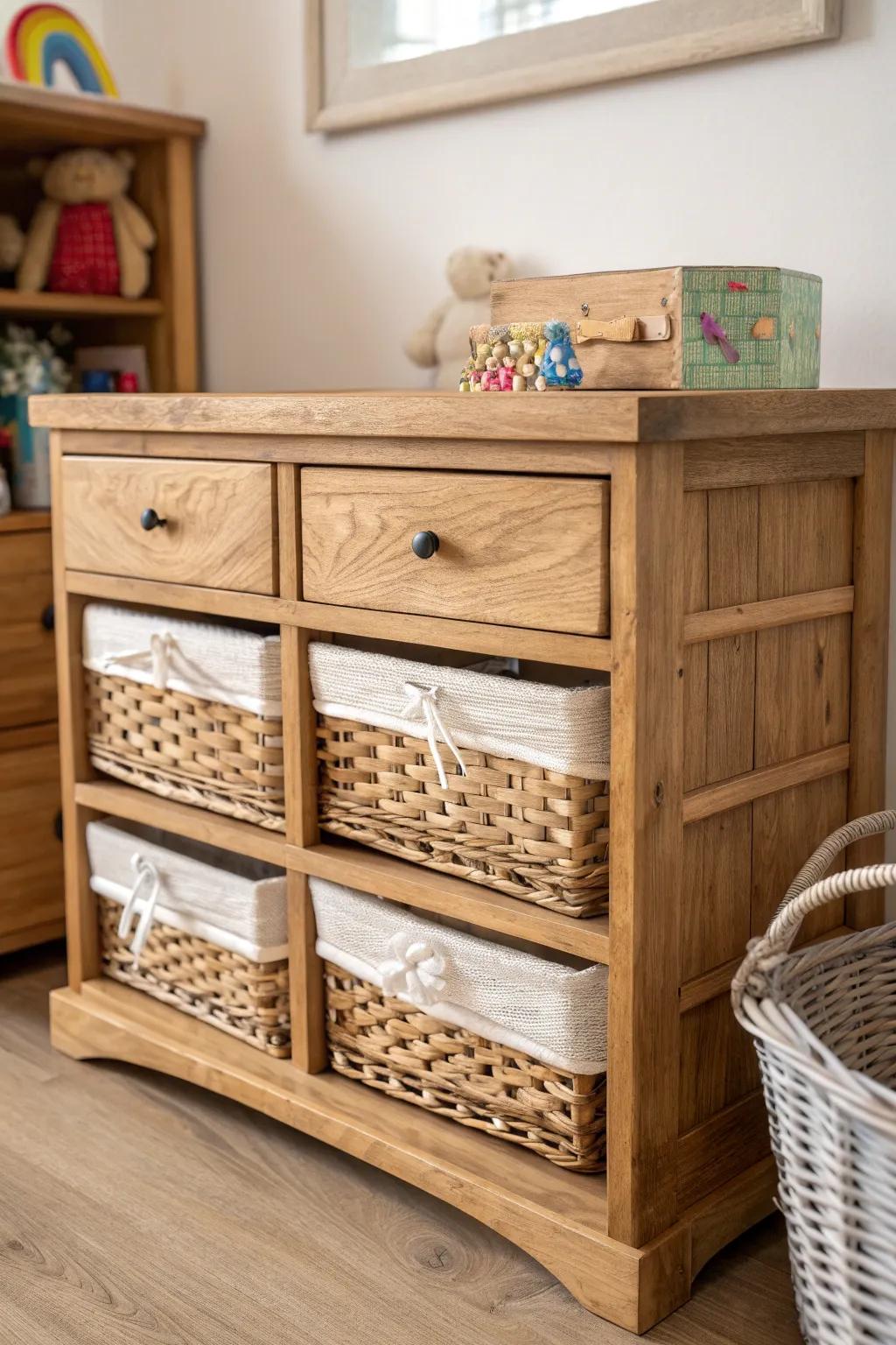Stylish and practical: Transform your child's room with handcrafted storage solutions.