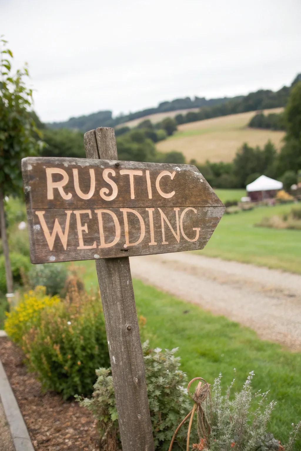 Personalized signage guides guests and enhances your wedding's style.