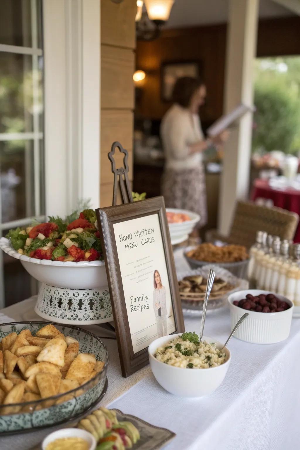 Personal touches add unique charm and warmth to your buffet.