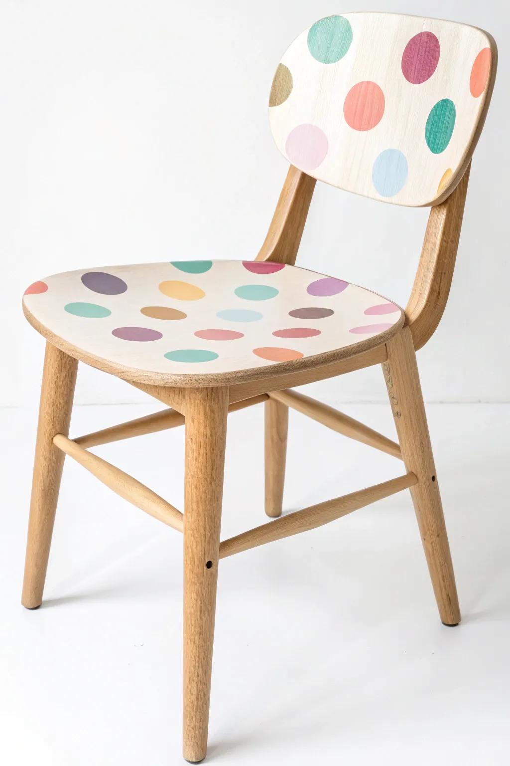 Transform your space with this delightful polka dot chair—where Scandinavian minimalism meets playful Boho charm!