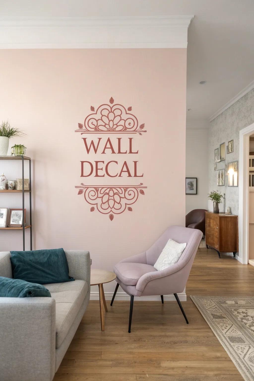 A wall decal with scripture text.