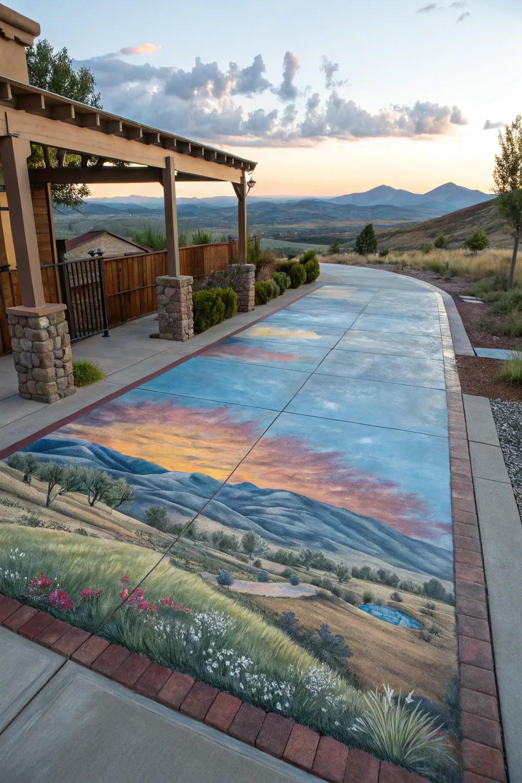Transform your patio into a masterpiece with concrete canvas art.