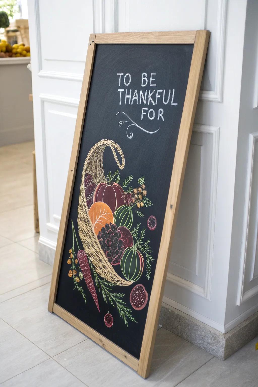Celebrate the season with a touch of gratitude and style. 🌿 #CornucopiaChalkArt #MinimalistBoho