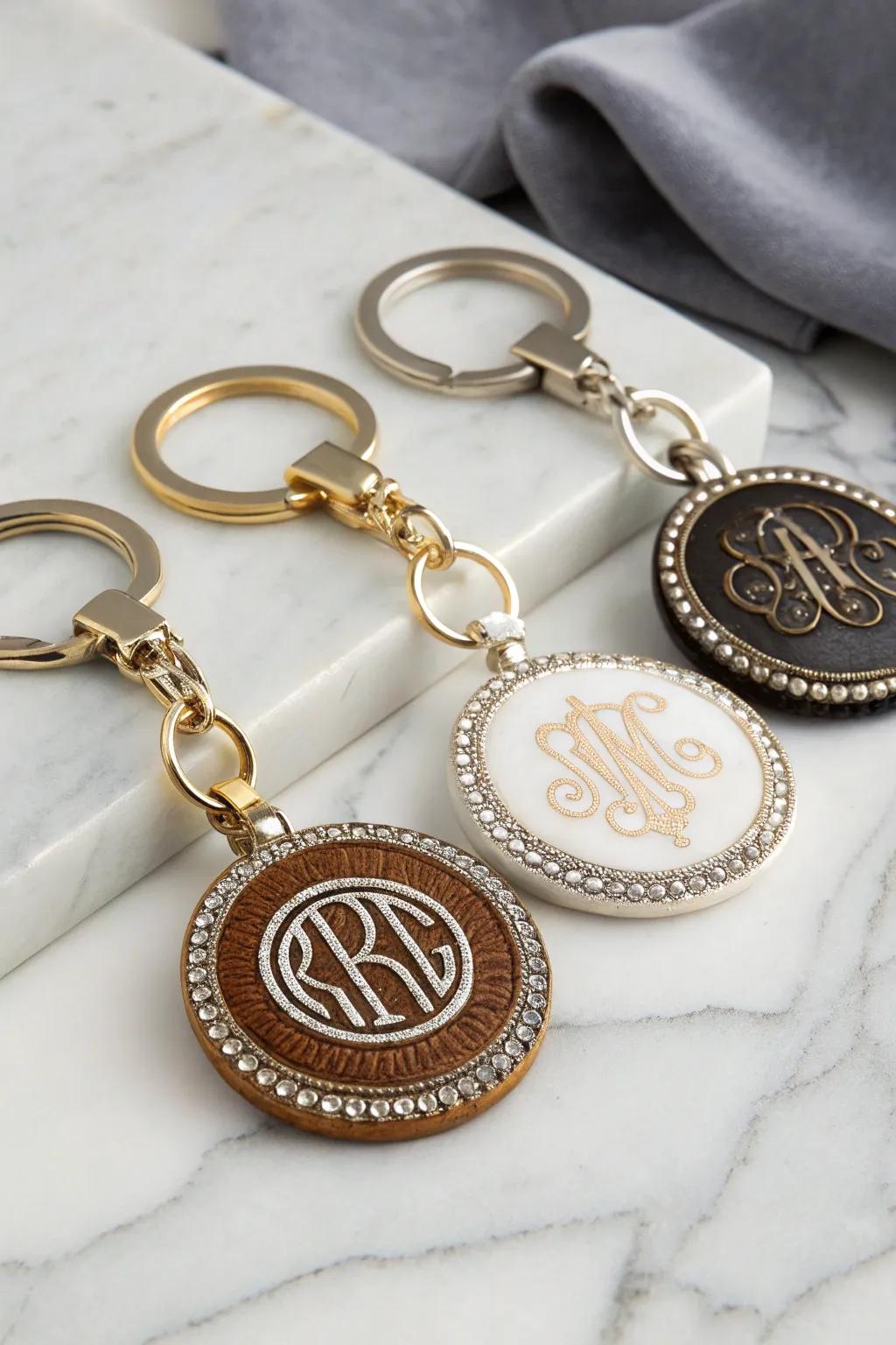 Monogrammed keychains: personal, elegant, timeless.