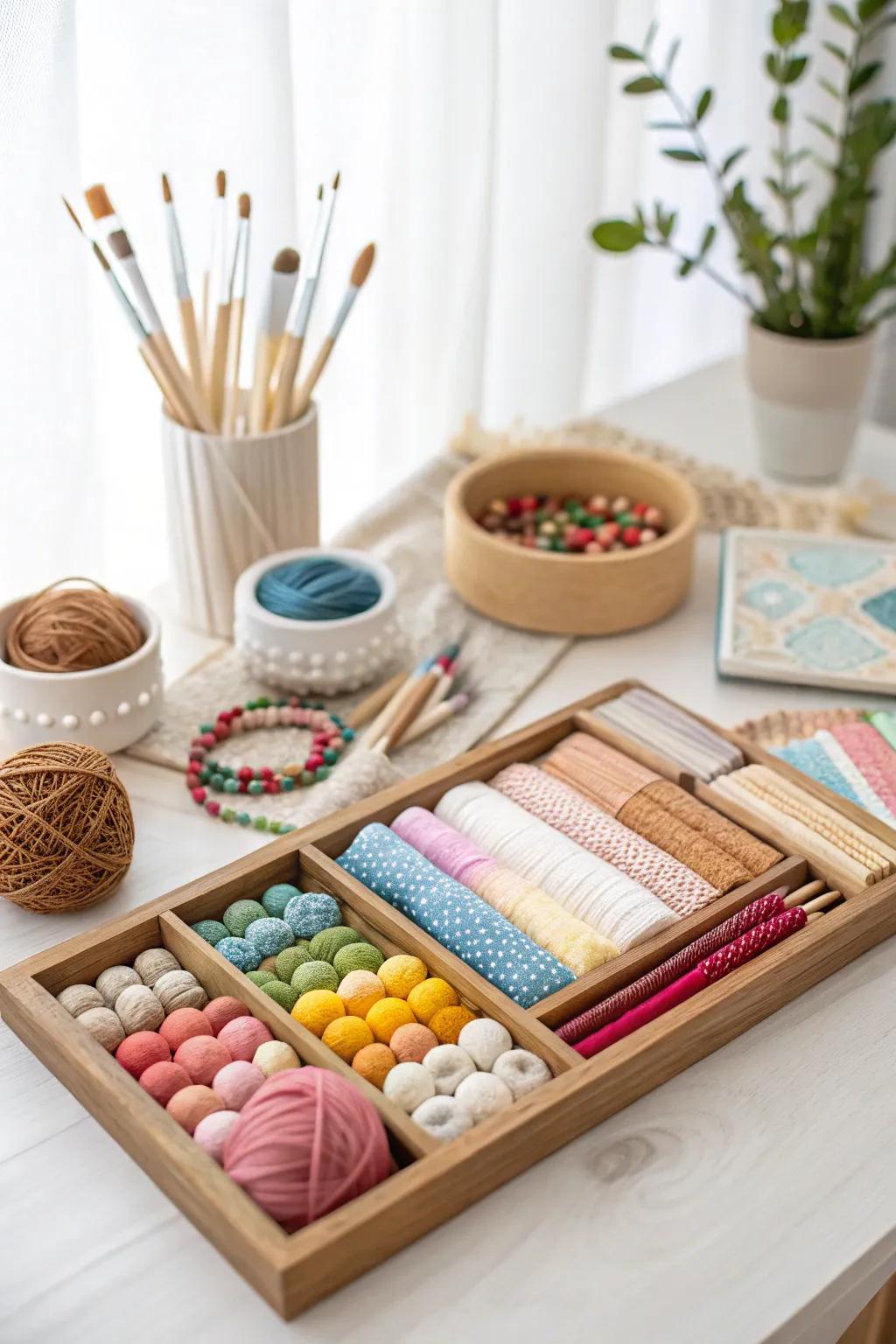 Unleash creativity with a chic craft supply swap station—where simplicity meets vibrant inspiration.