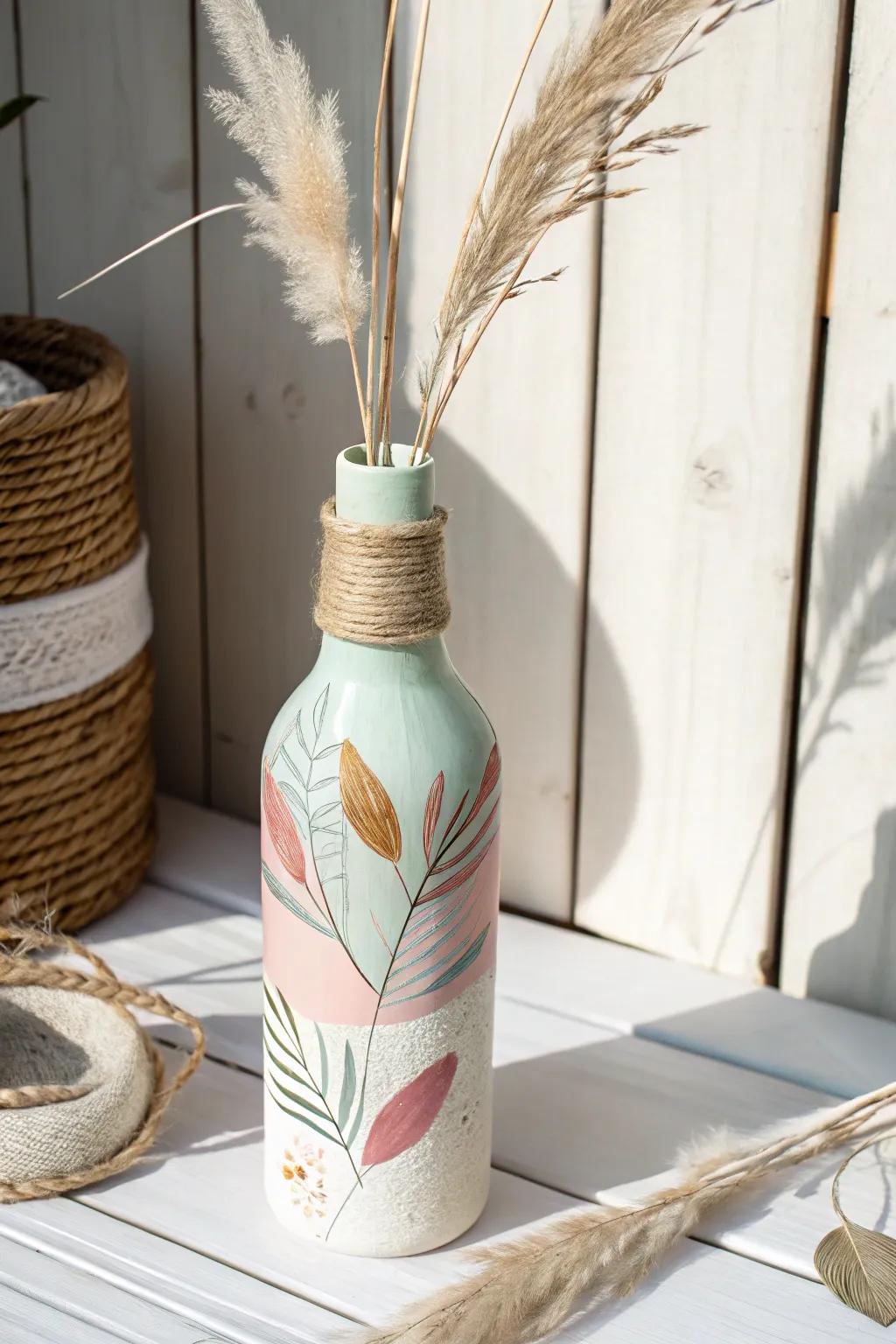 Transform ordinary glass bottles into stunning vases with a minimalist boho twist.