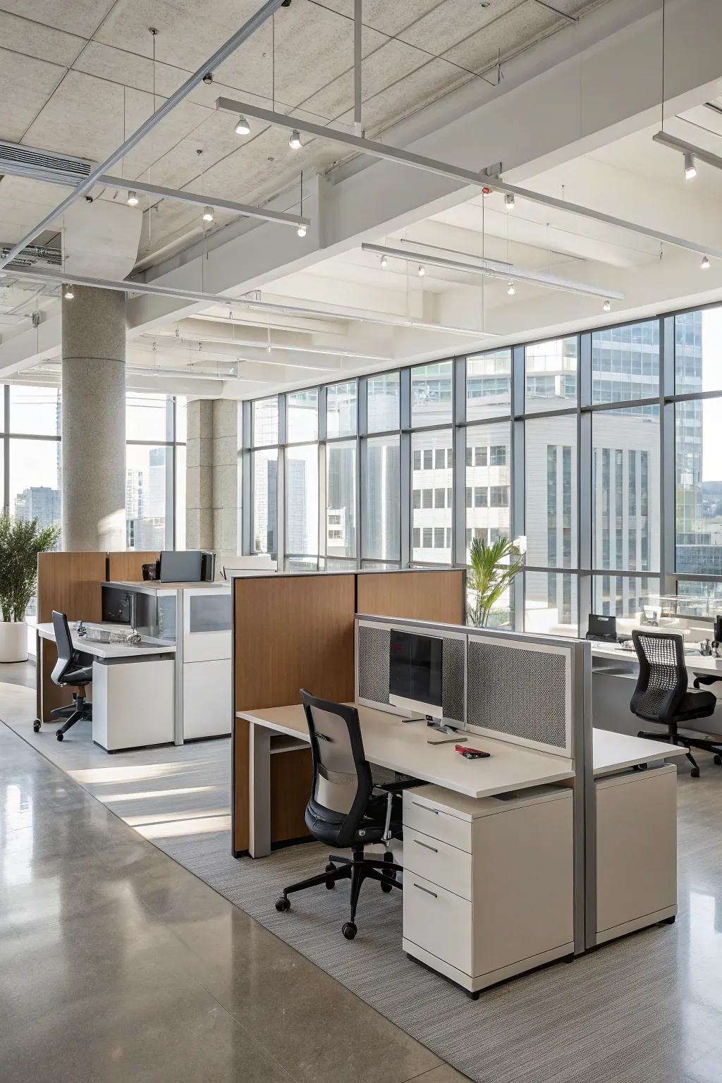 Modular furniture provides dynamic solutions for evolving office spaces.