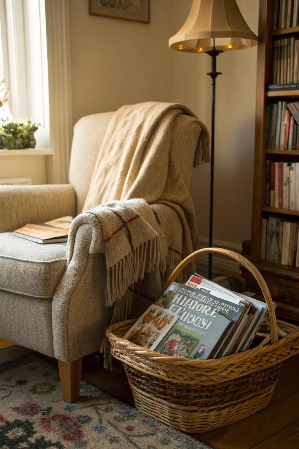 Create Your Own Relaxing Reading Nook with Basket Storage