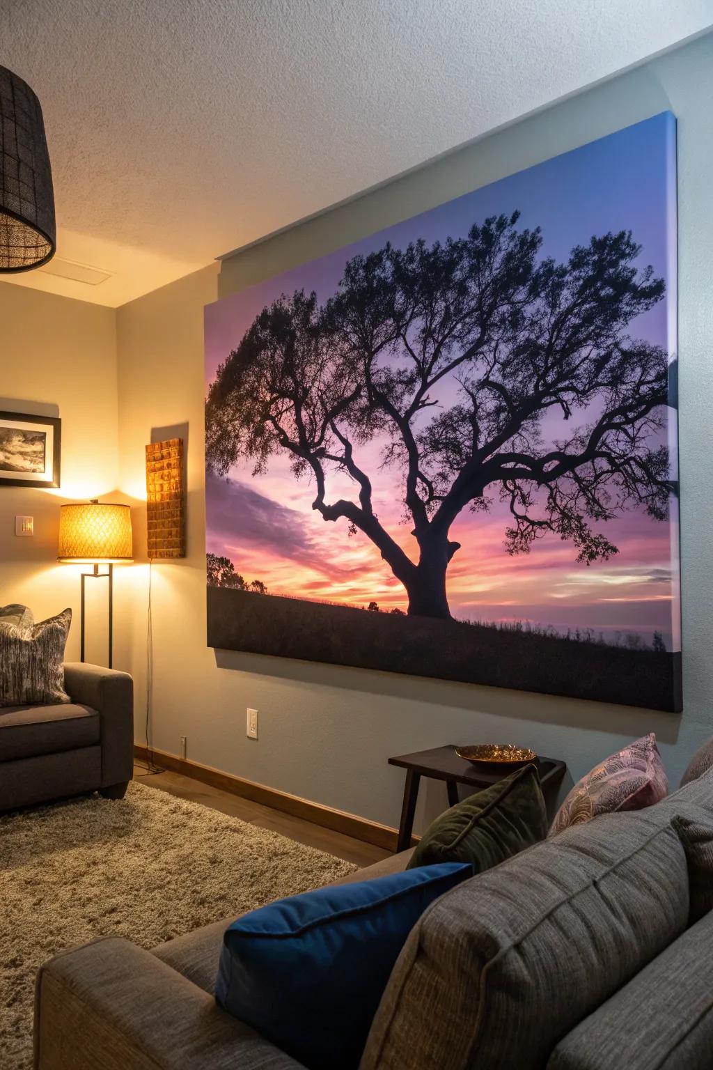 Tree silhouettes evoke the peace of nature in your living space.