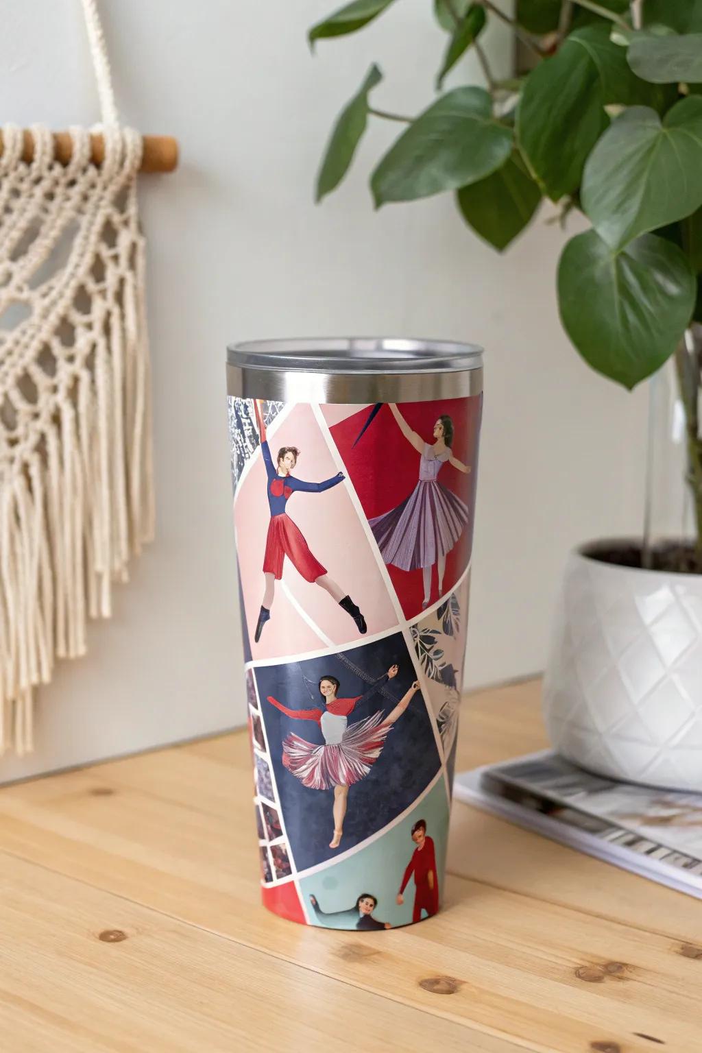 Elevate your tumbler game with a DIY dance collage—where passion meets artistry in a blend of Scandinavian minimalism and Boho charm.