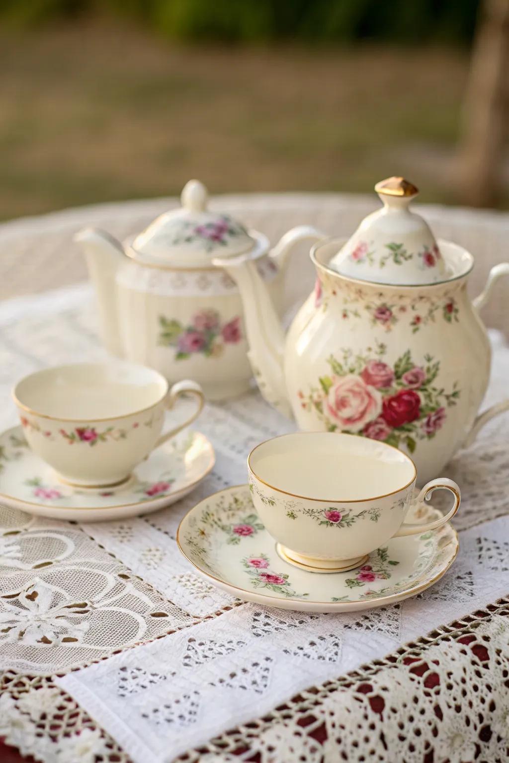 A vintage-inspired tea set that adds elegance to her tea rituals.