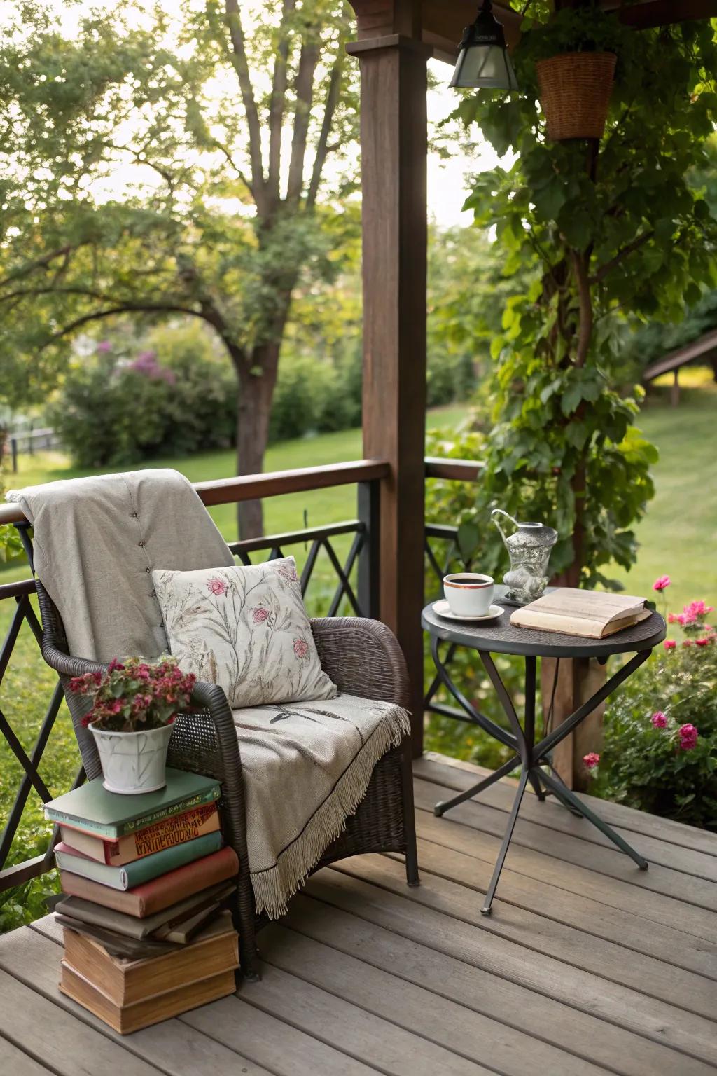 Create a personal retreat with an outdoor reading nook.