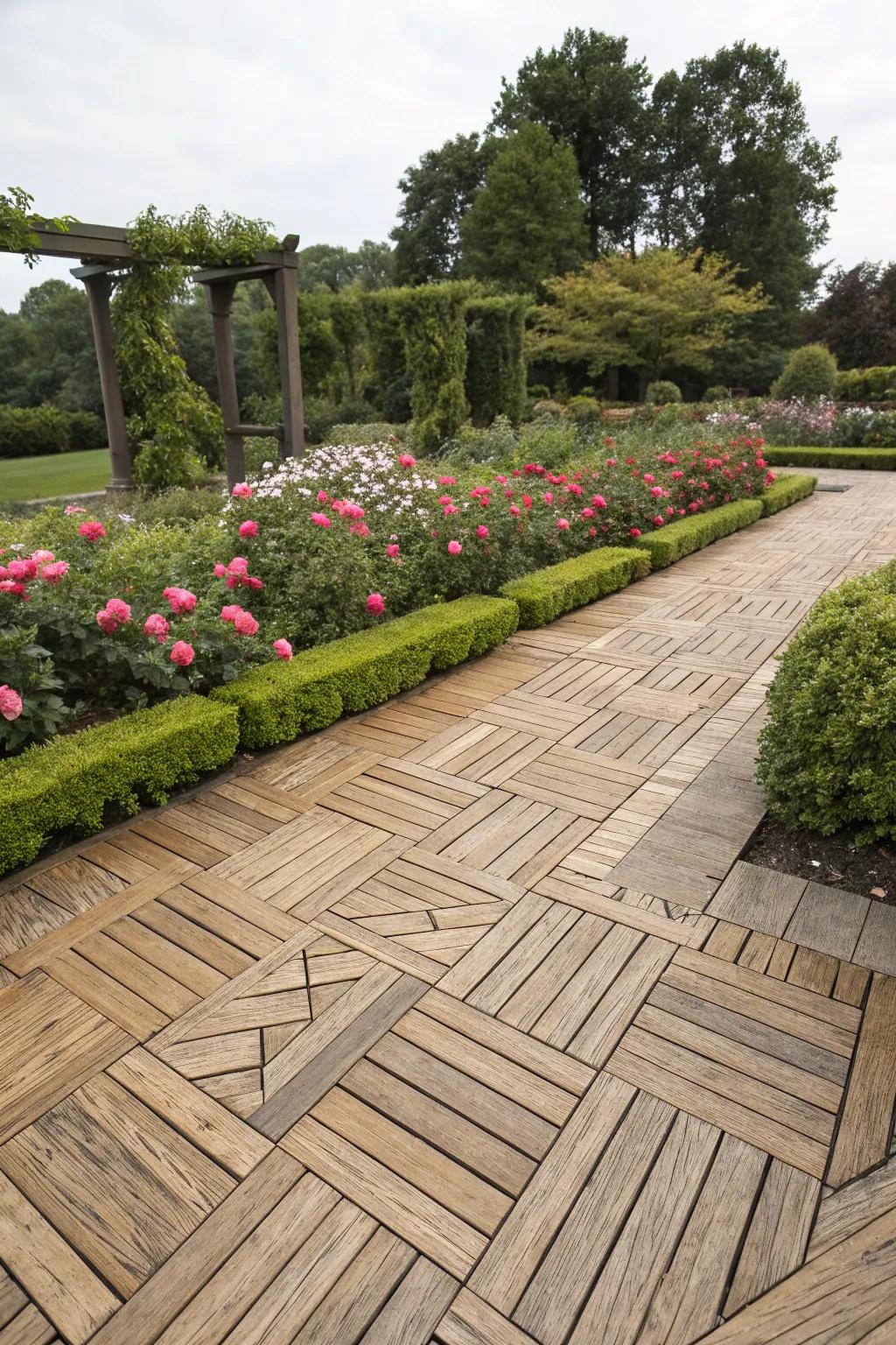 Basket weave patterns bring classic elegance to your deck.