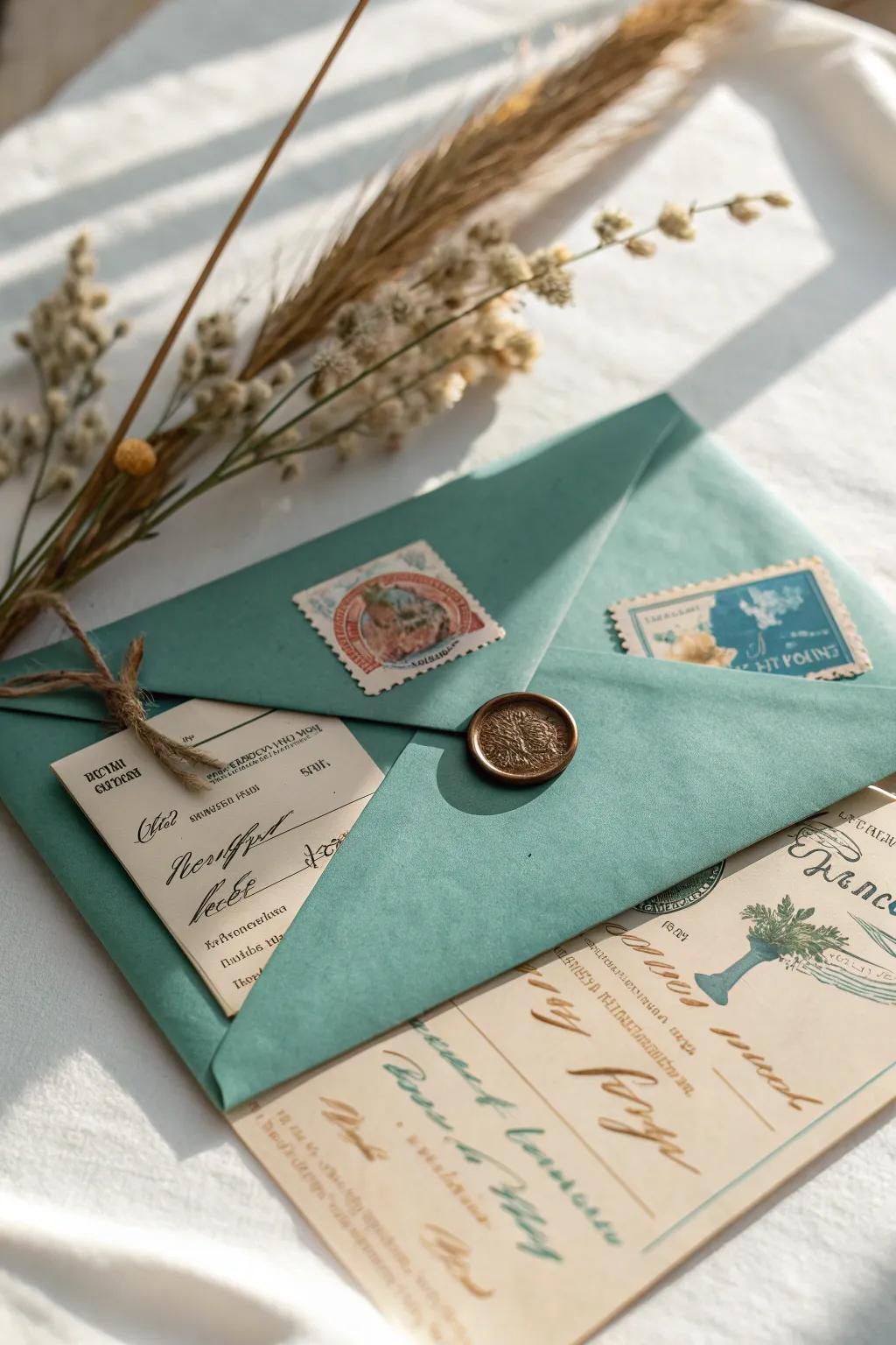 Add a touch of nostalgia to your correspondence with vintage ephemera envelopes.