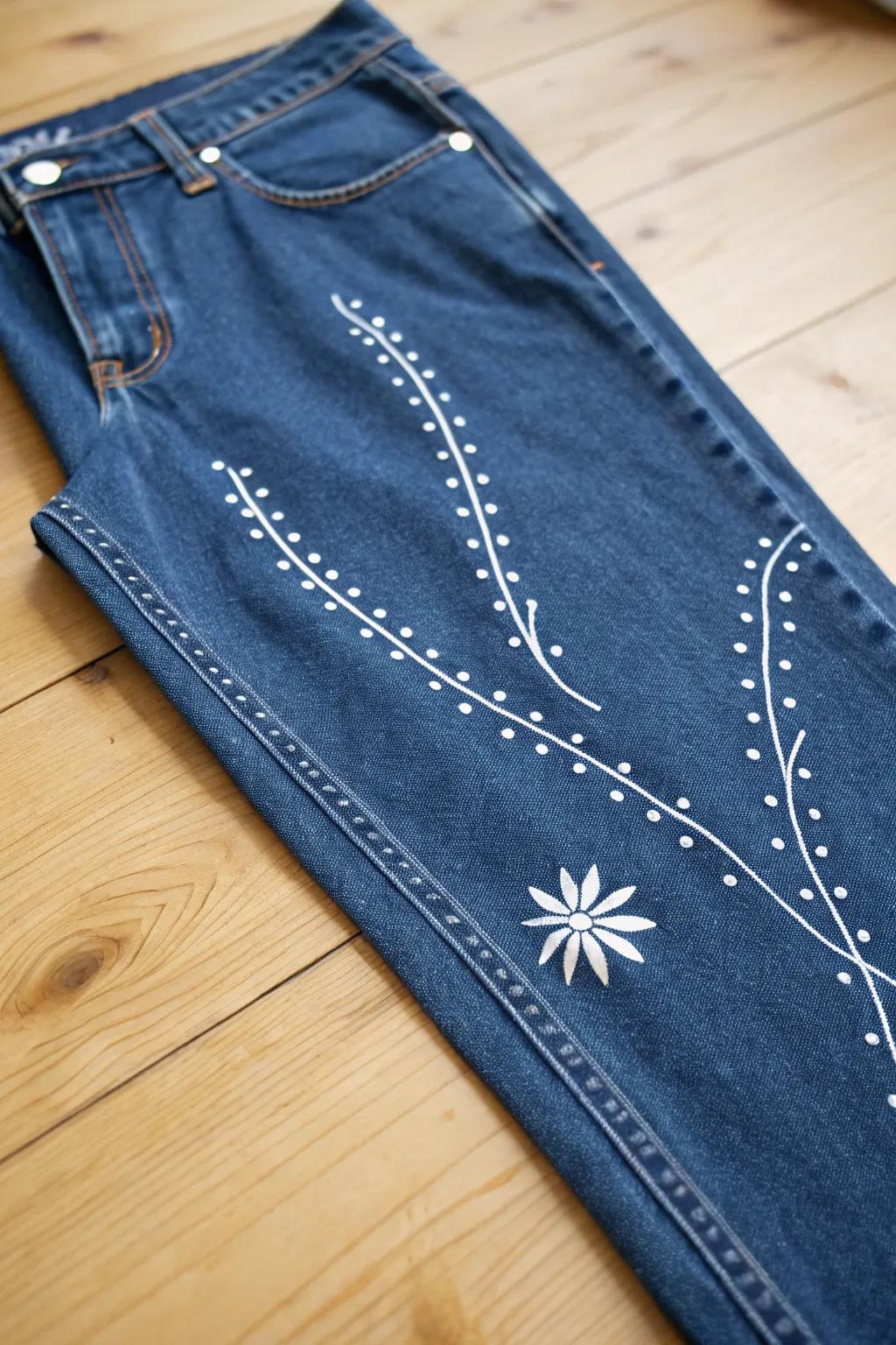 Embrace the elegance of simplicity with this minimalist denim masterpiece.