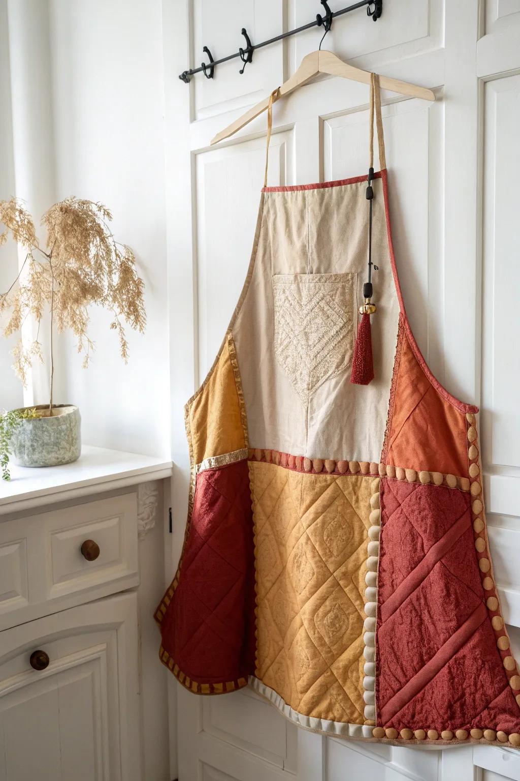 Wrap yourself in the cozy embrace of a handcrafted quilted apron – where simplicity meets elegance.