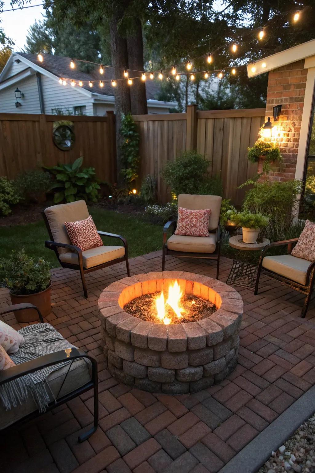 A well-designed fire pit area fosters warmth and connection.