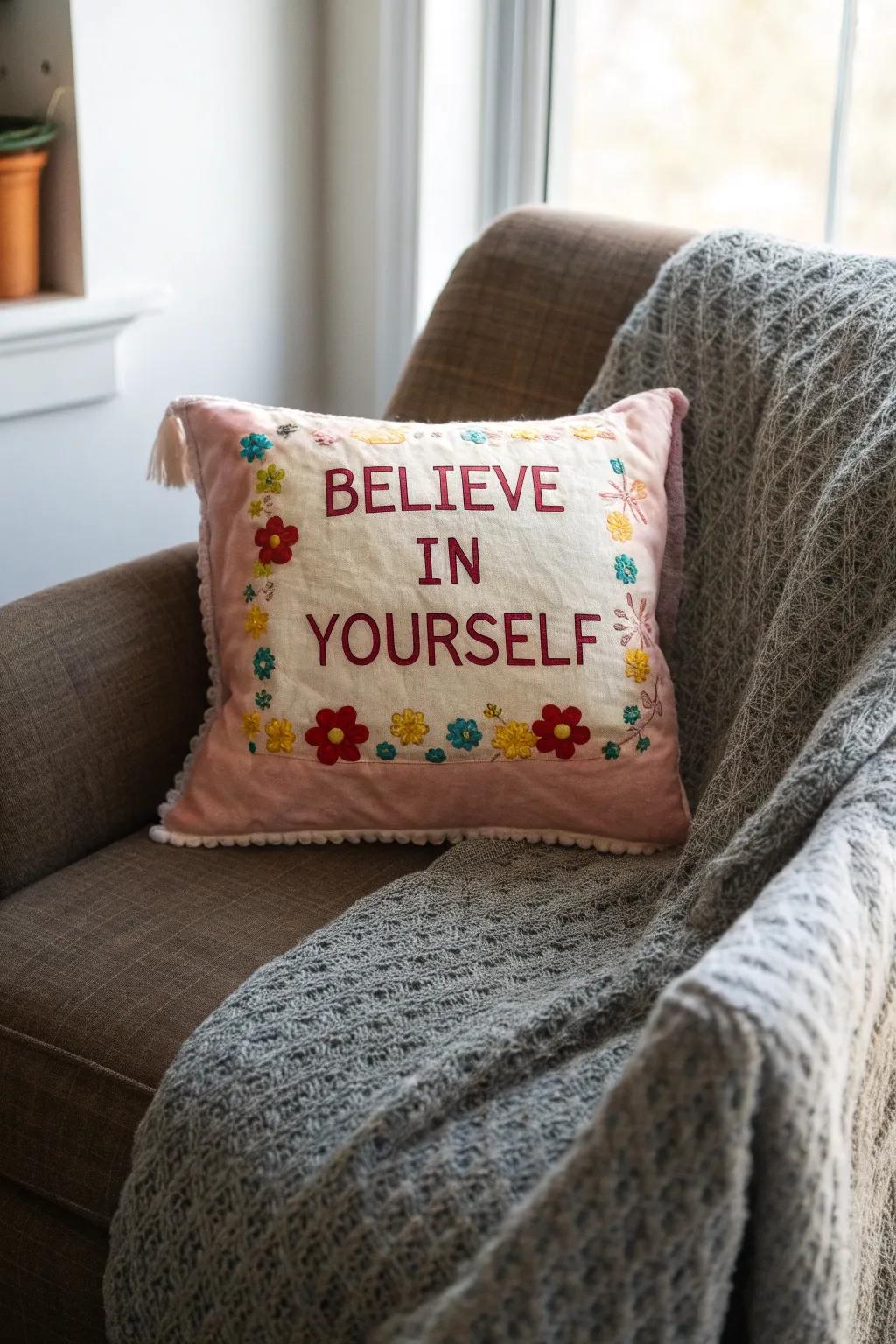 Hand-stitched pillows for comfort and inspiration