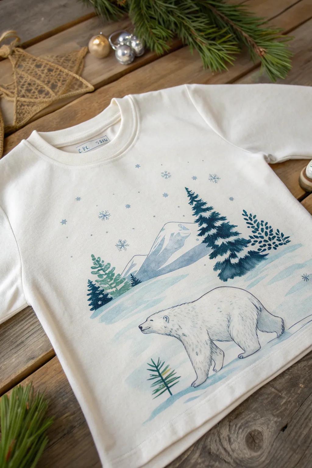 Craft your own winter wonderland with a cozy Polar Bear Winter Tee, blending minimalist design with a splash of bohemian flair.