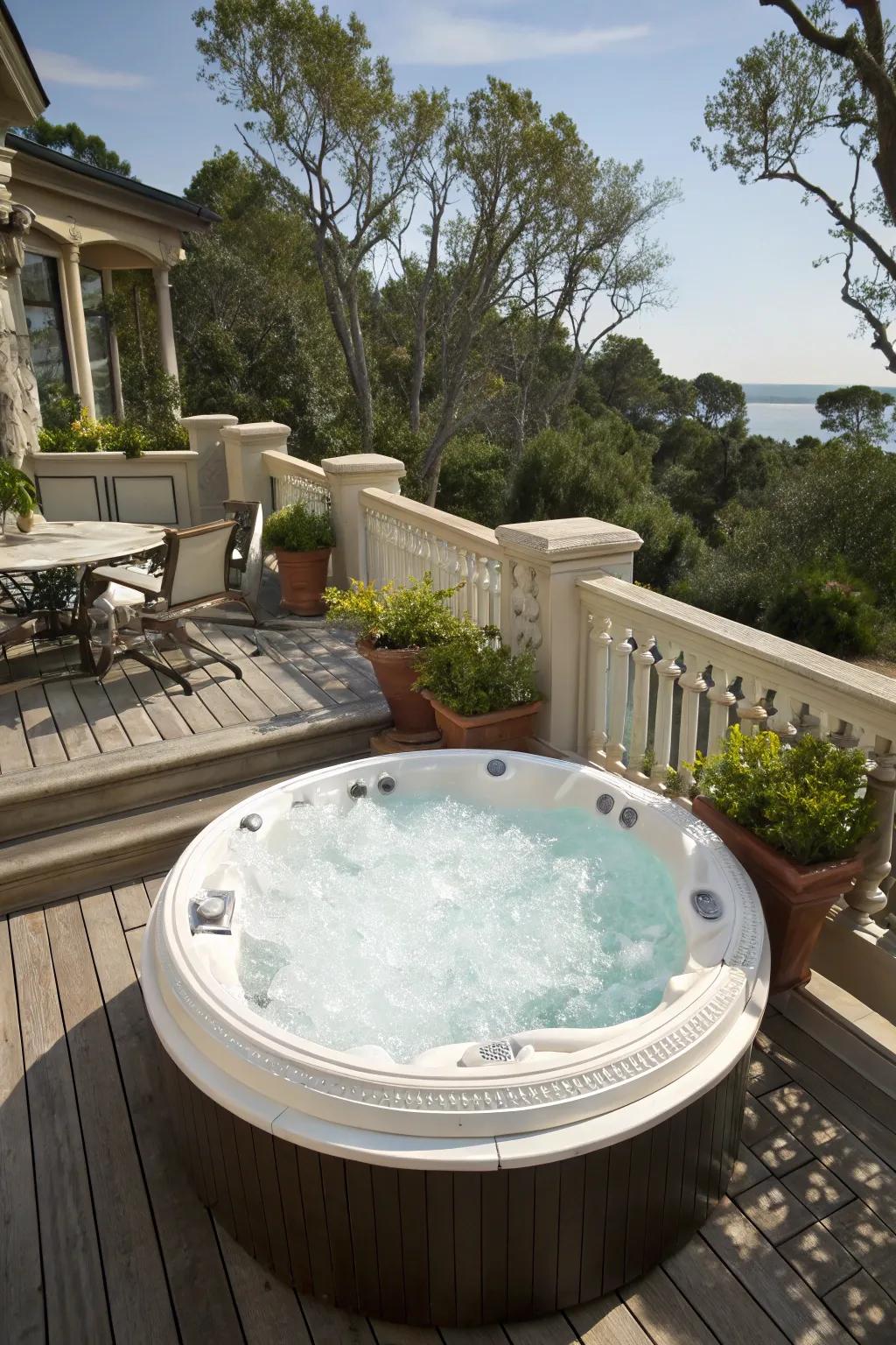 Luxurious and functional, a jacuzzi ice bath.