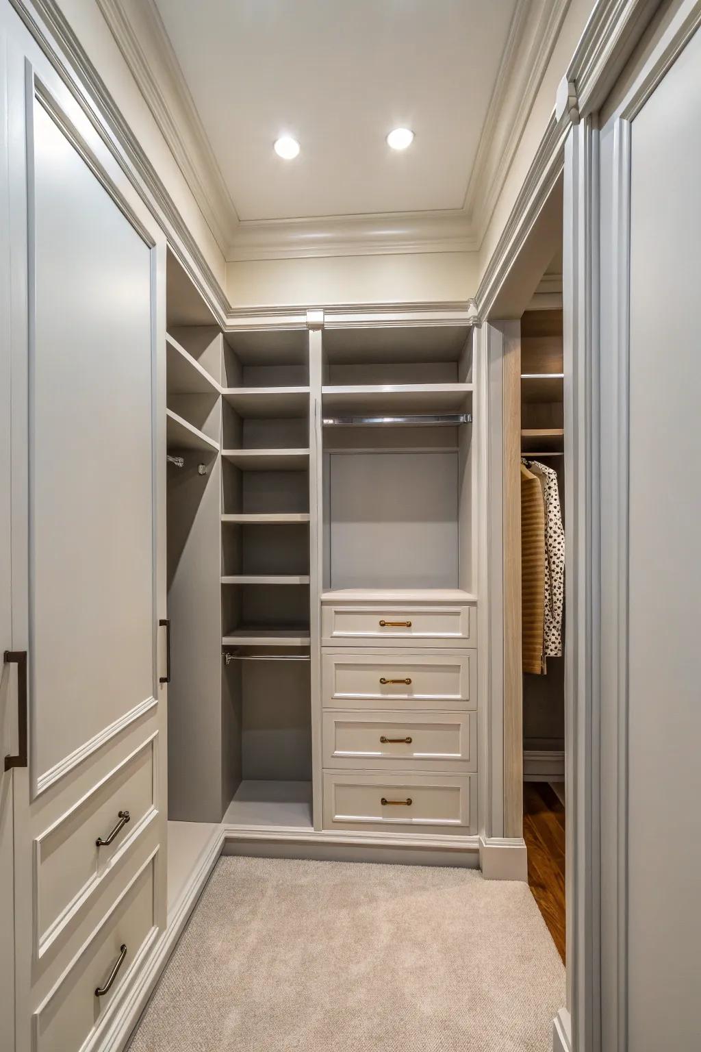 Trim adds a custom, built-in look to any closet.