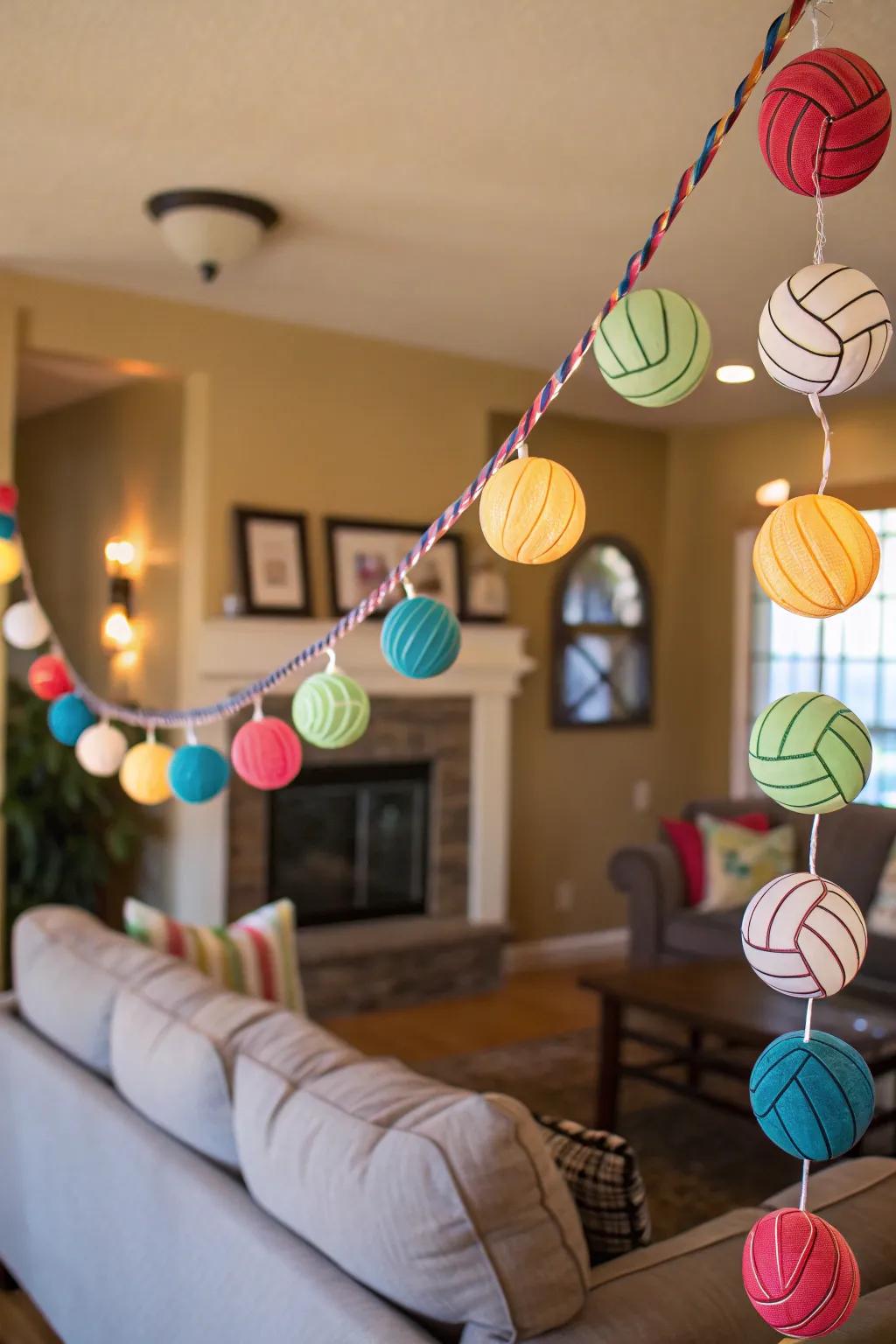 Add a festive touch to your party with a volleyball garland.