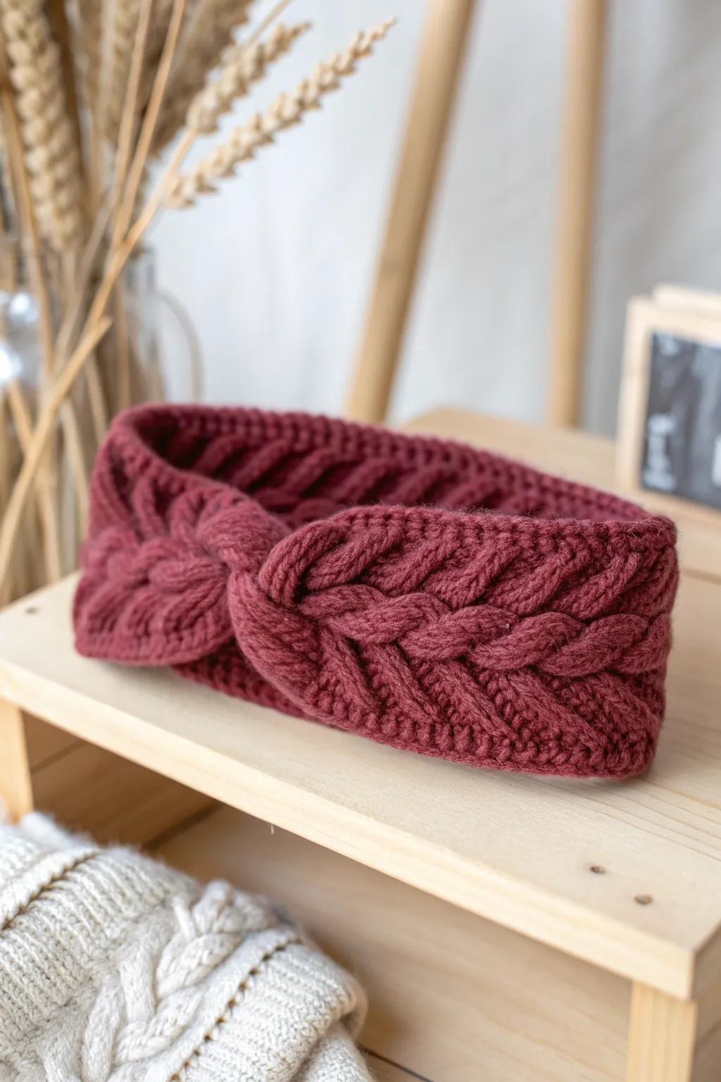 Warmth and style unite in this handmade knitted headband, the perfect last-minute Christmas gift for the fashion-forward friend.
