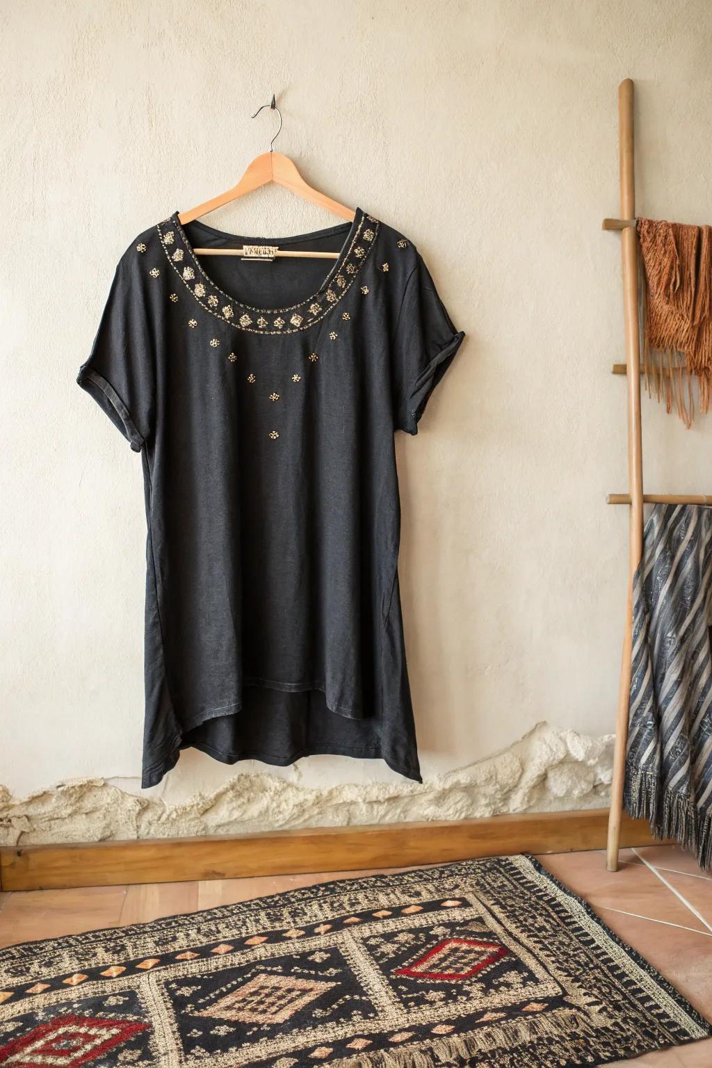 Elevate your style with a chic high-low hemline—where punk meets minimalist elegance.