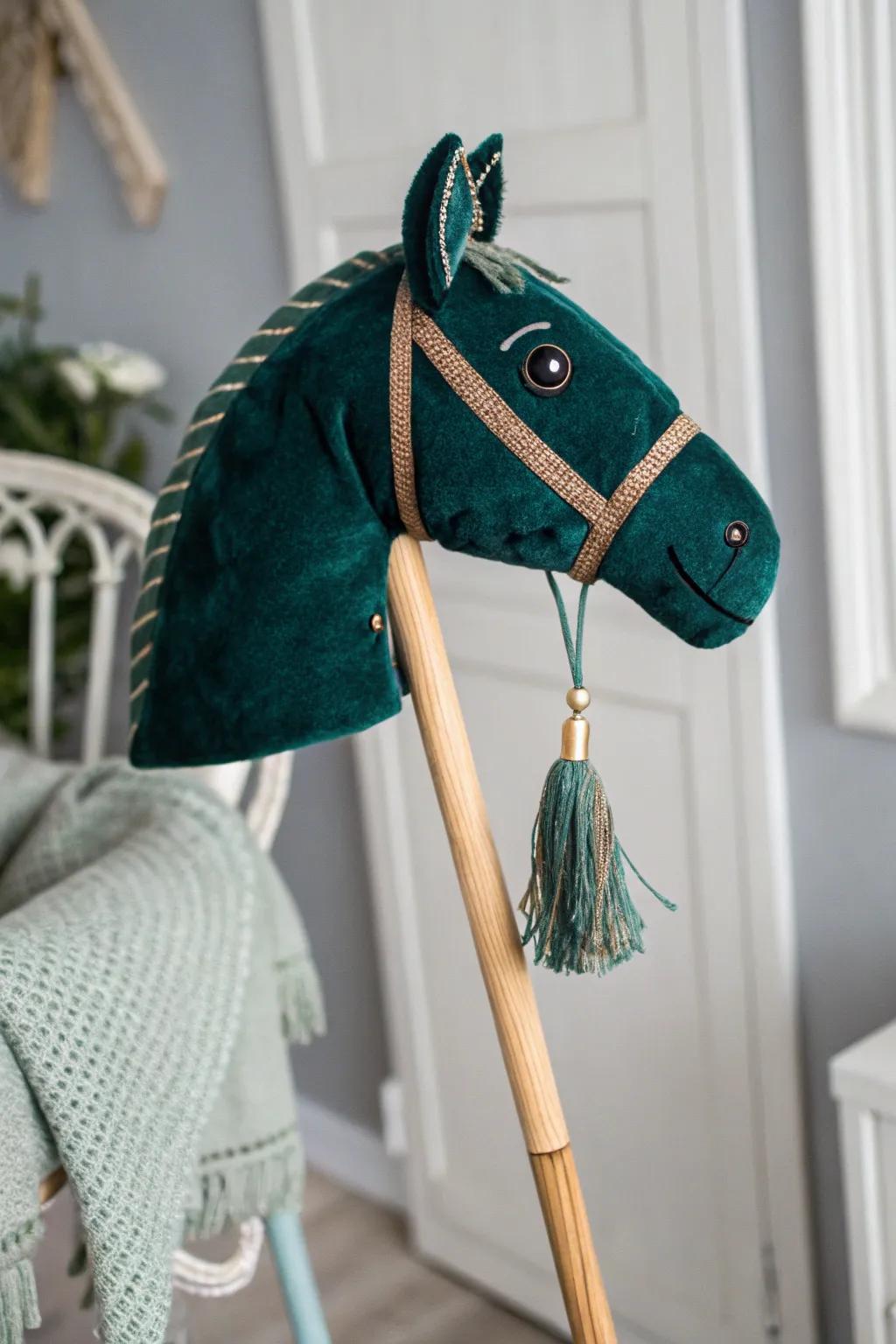 Embrace the elegance of simplicity with a DIY velvet stick horse that adds a touch of luxury to playtime.