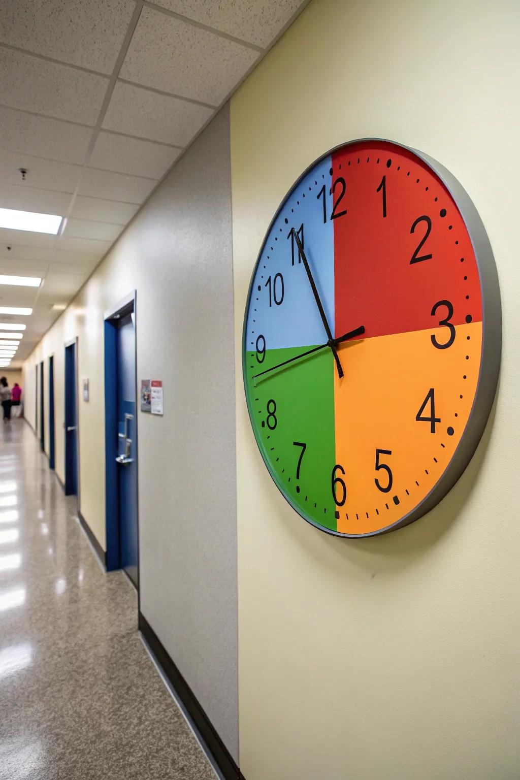 Brighten your space with a color block clock.