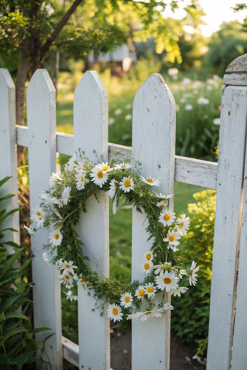 Embrace a carefree vibe with a daisy chain wreath.