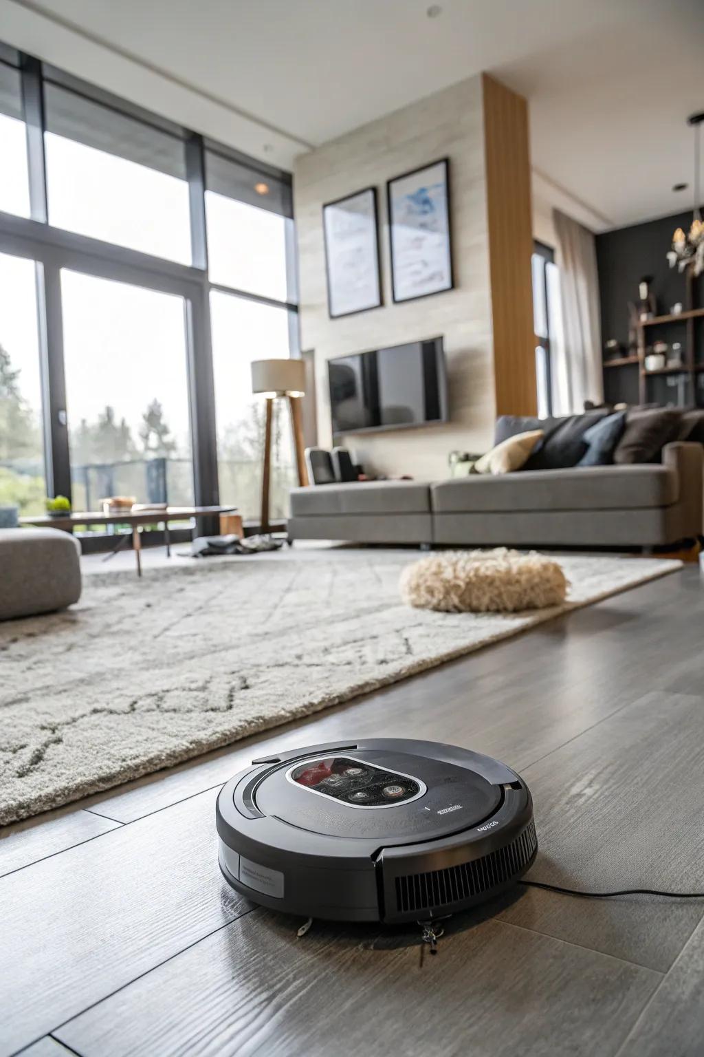 Smart devices like robot vacuums make cleaning effortless.