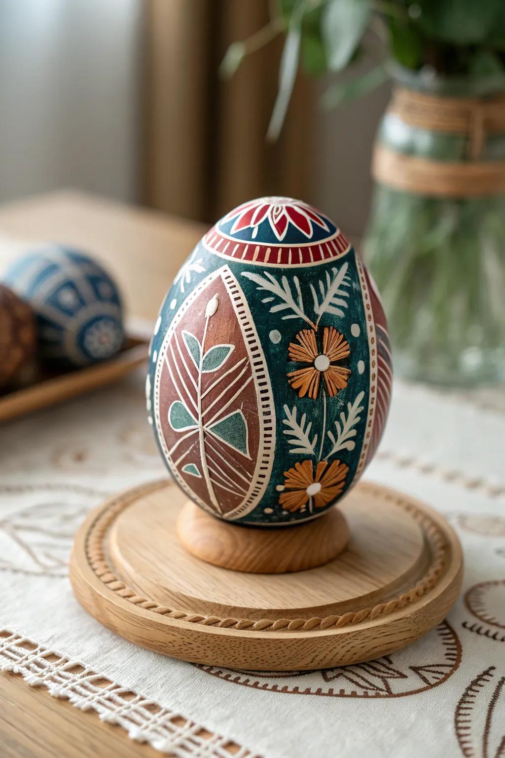 Celebrate the beauty of diverse Easter traditions with this exquisitely crafted egg, a perfect blend of simplicity and artistry.