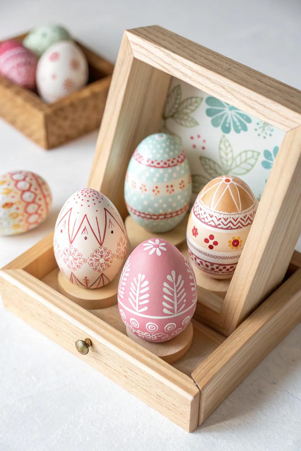 Elevate your decor with the captivating elegance of eggshell shadow boxes.