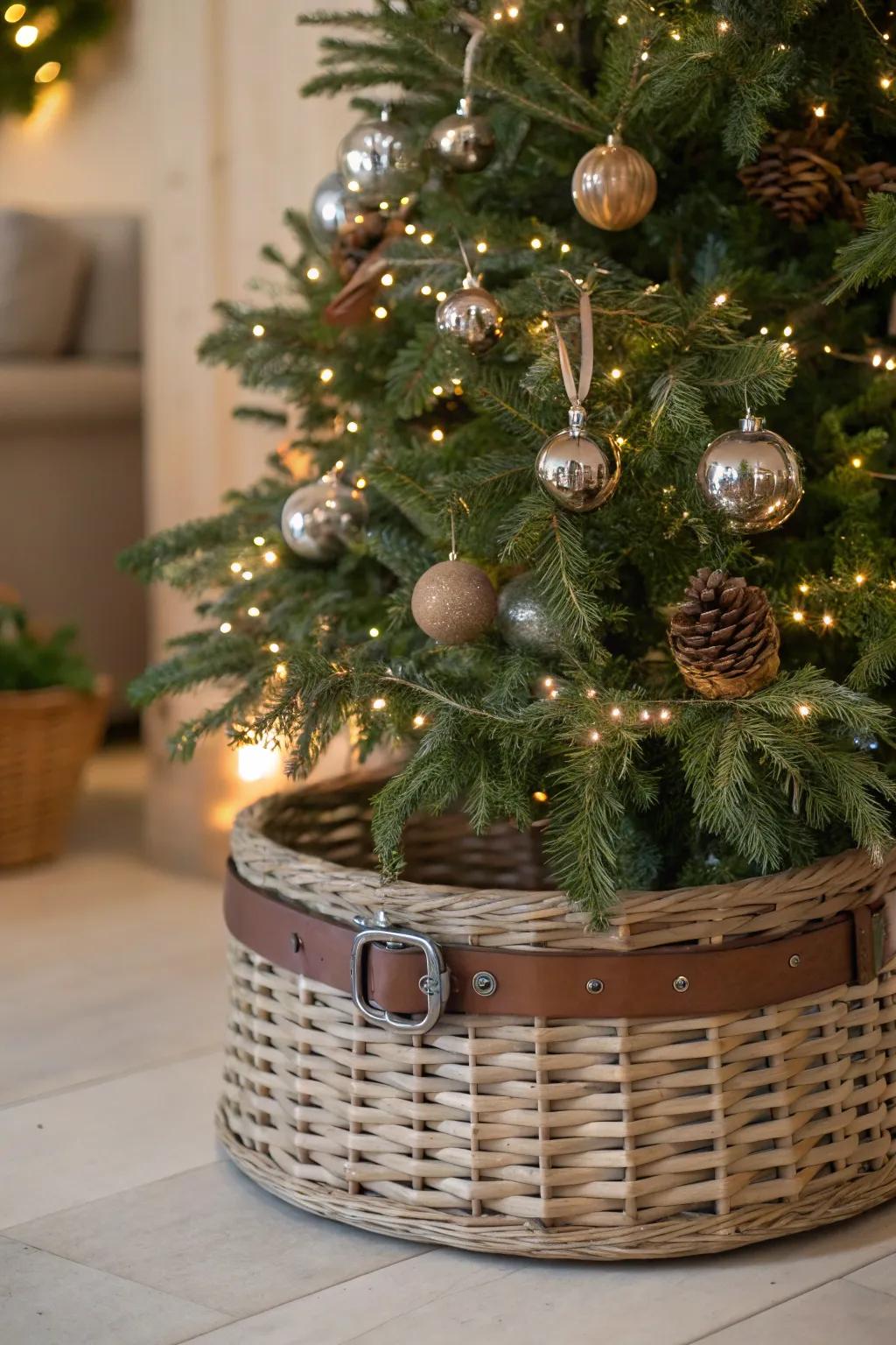 Textured collars add a modern touch to your tree's base.