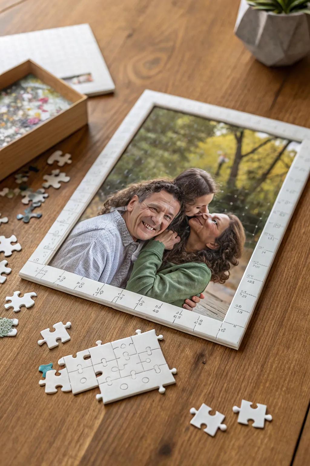 A family puzzle offers both entertainment and a cherished image.