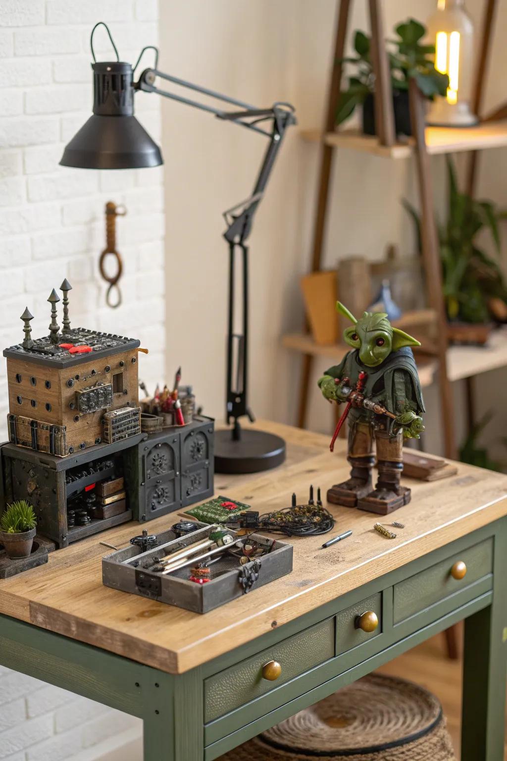 Discover the enchanting charm of a goblin's workshop, where whimsy meets craftsmanship.