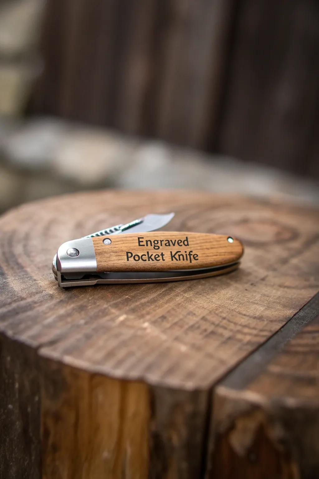 An engraved pocket knife for the practical dad.