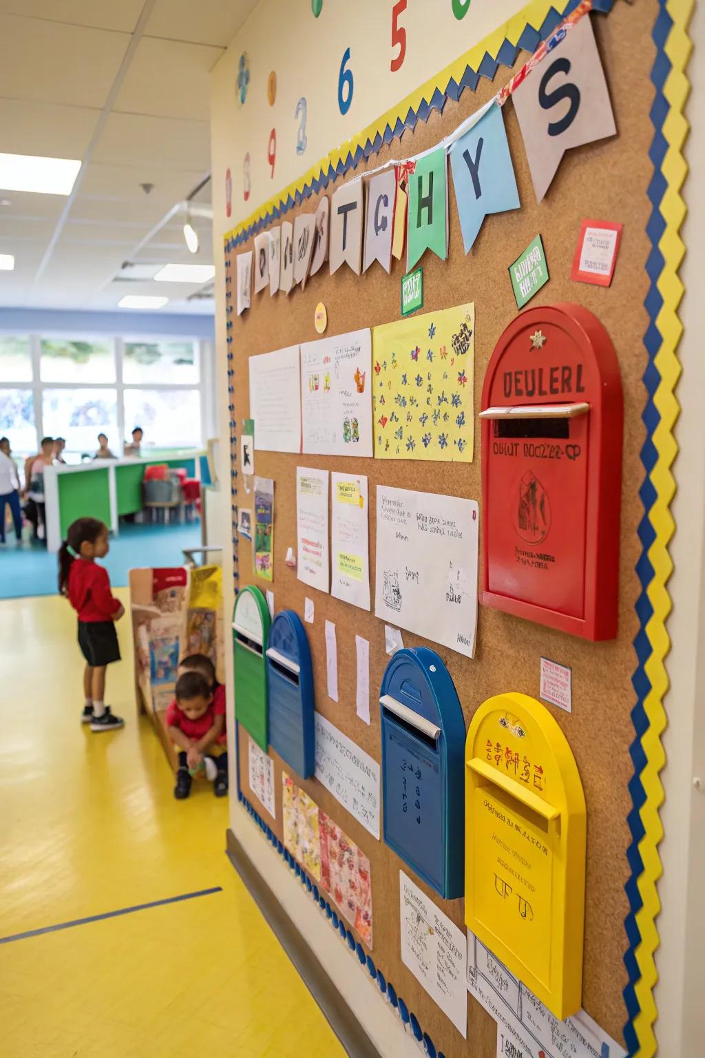 Encourage letter writing with a mailbox-themed bulletin board.