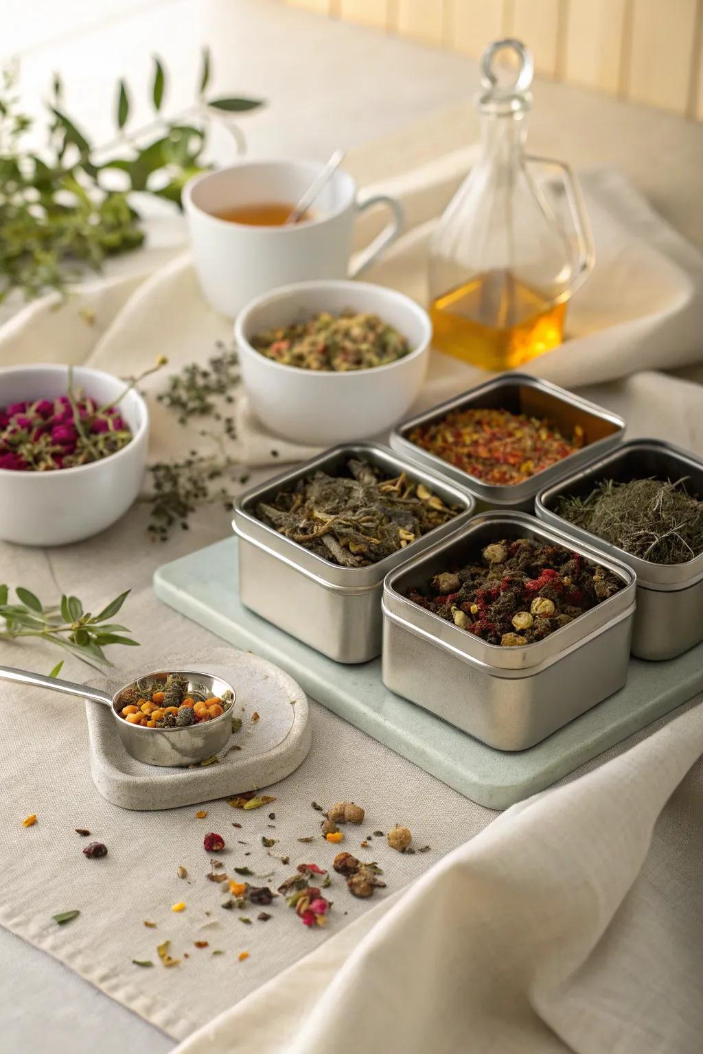 Relaxing and aromatic: Custom tea blends for a special touch.