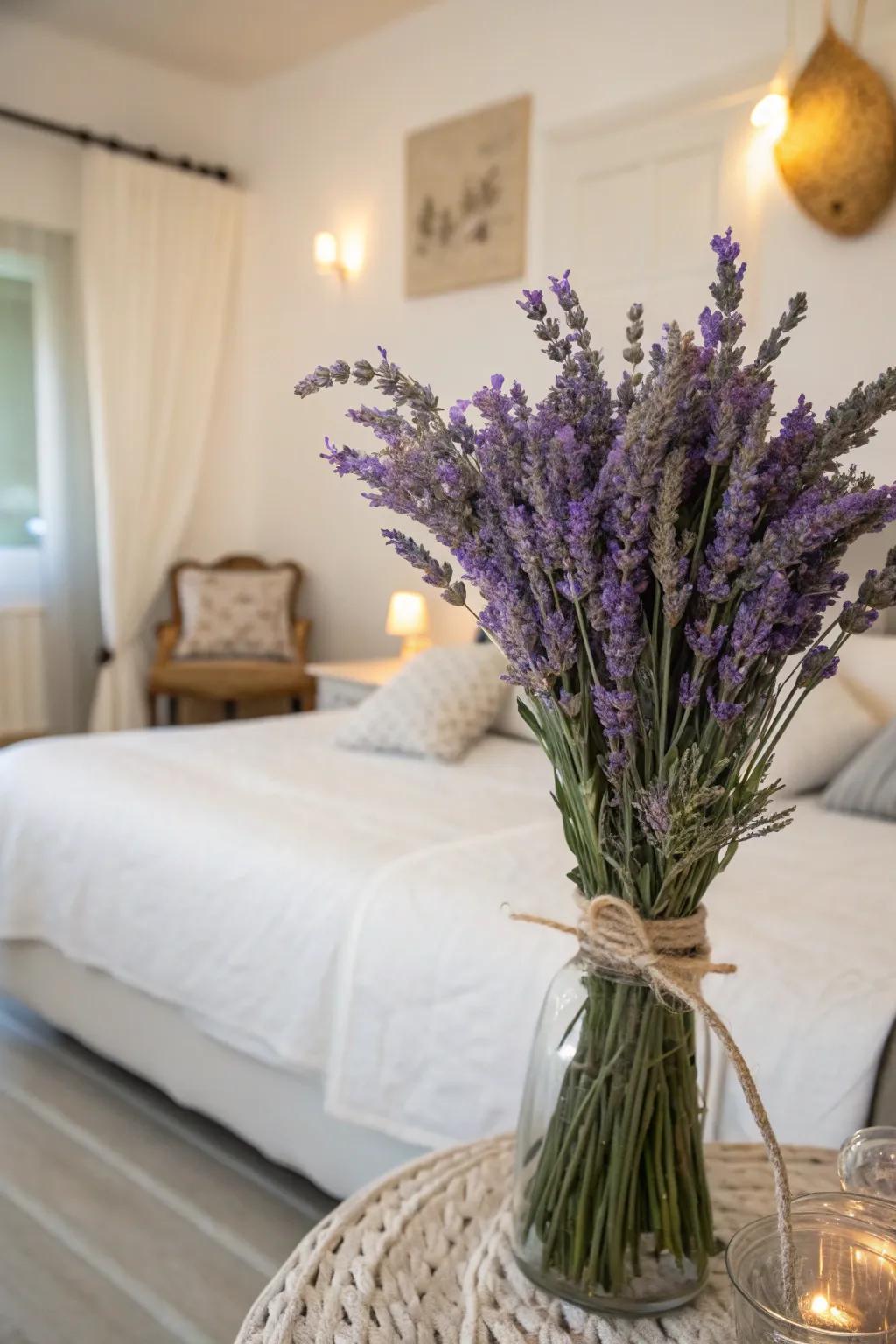 A bouquet that brings the calming essence of lavender indoors.