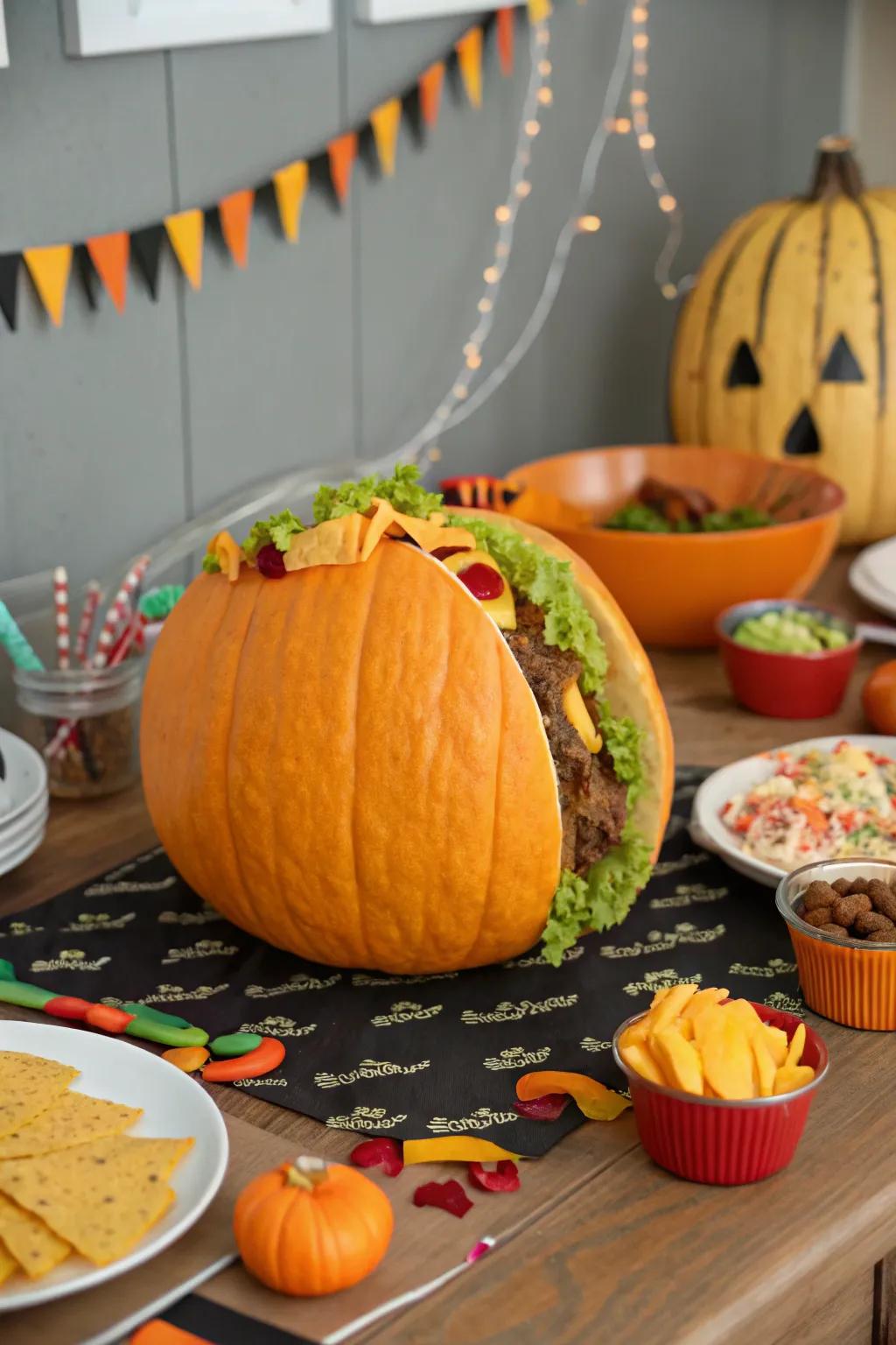 Taco pumpkins bring a festive and fun touch to any party.