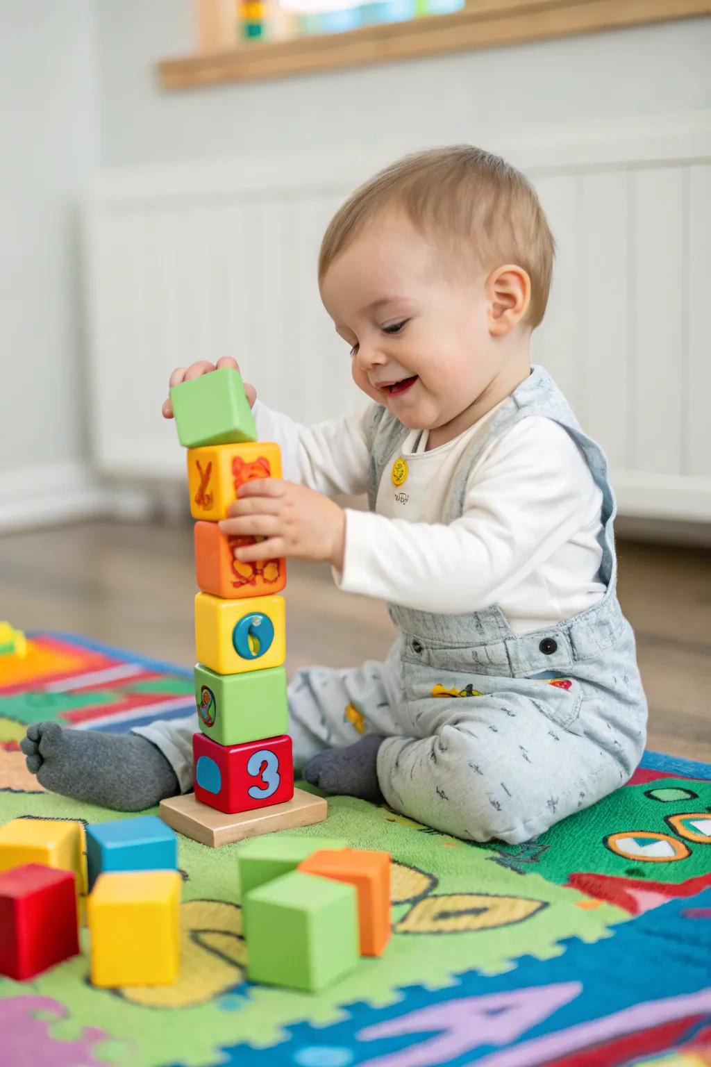 Soft building blocks encourage imaginative play.