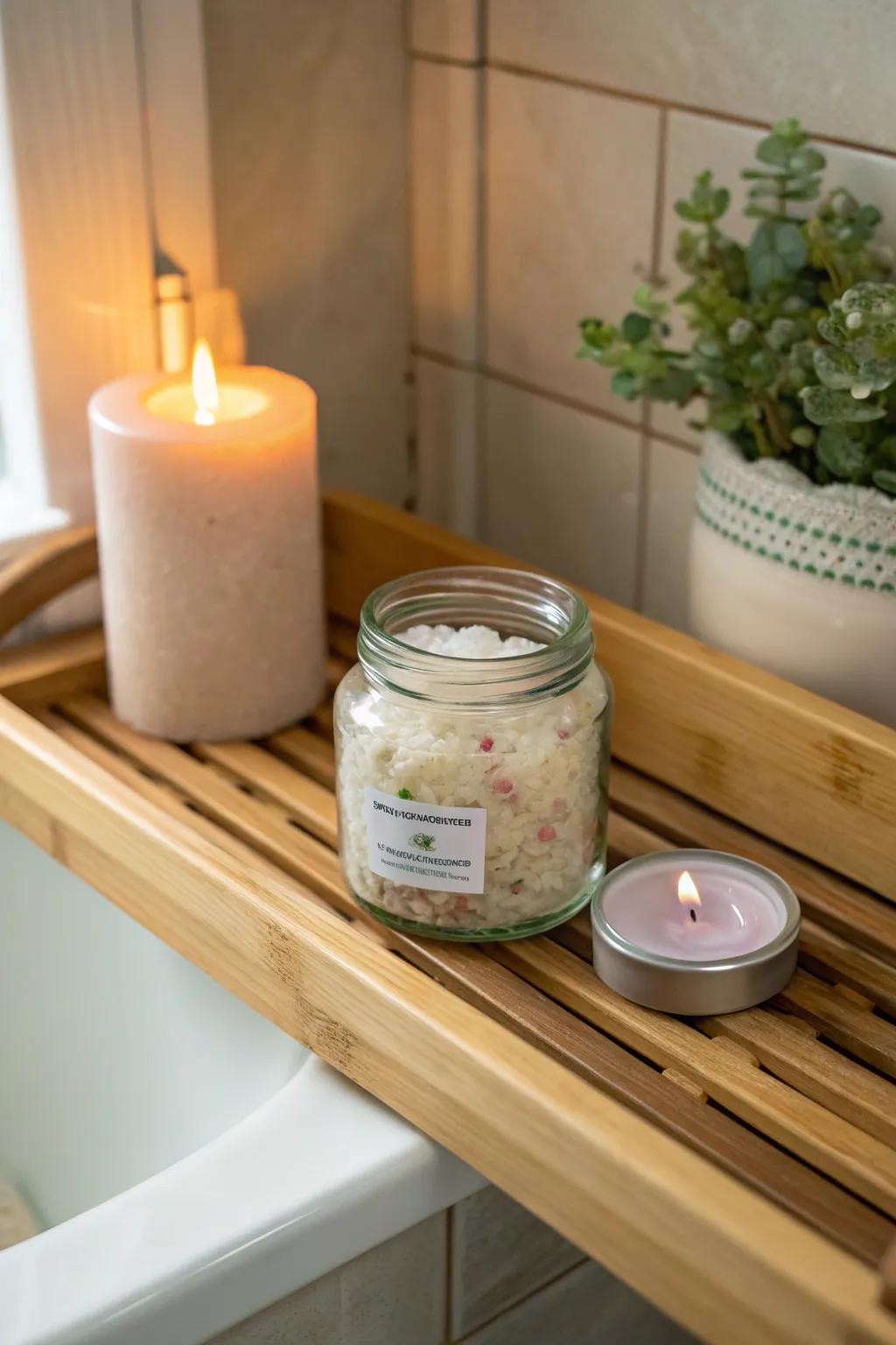 Organic bath salts offer a luxurious and relaxing bath experience.