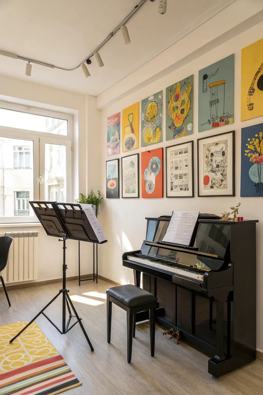 Inspire with elegant piano-themed wall art.